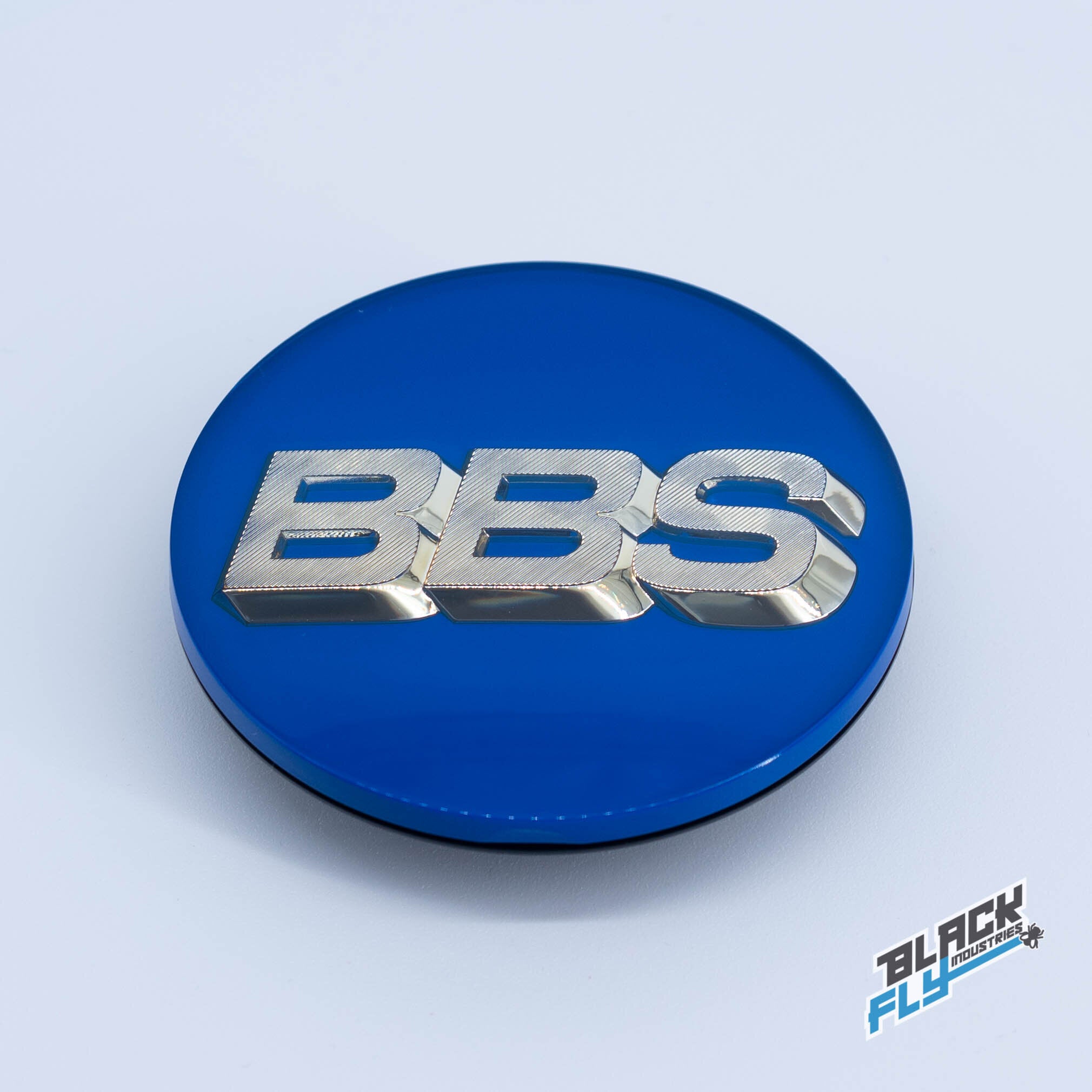 Genuine BBS Blue/ Gold 3D Logo 70 mm 3 Tab Cap - Single cap