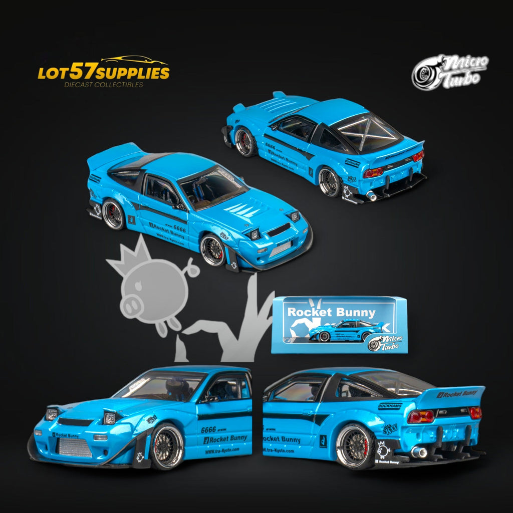 MicroTurbo Nissan 180SX Pandem Rocket Bunny Baby Blue 1:64
