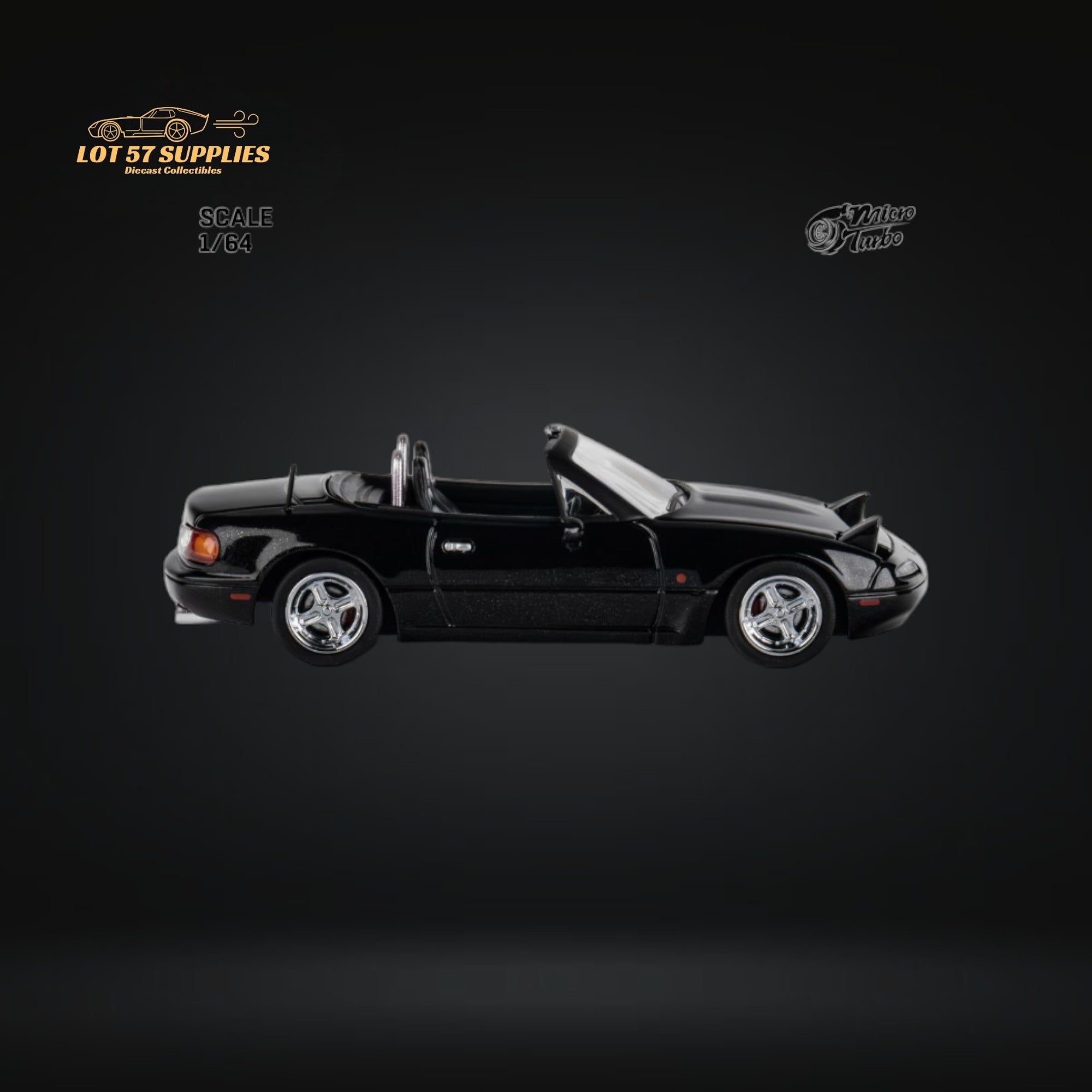 MicroTurbo Eunos Roadster MX-5 Customized Metallic Black 1:64