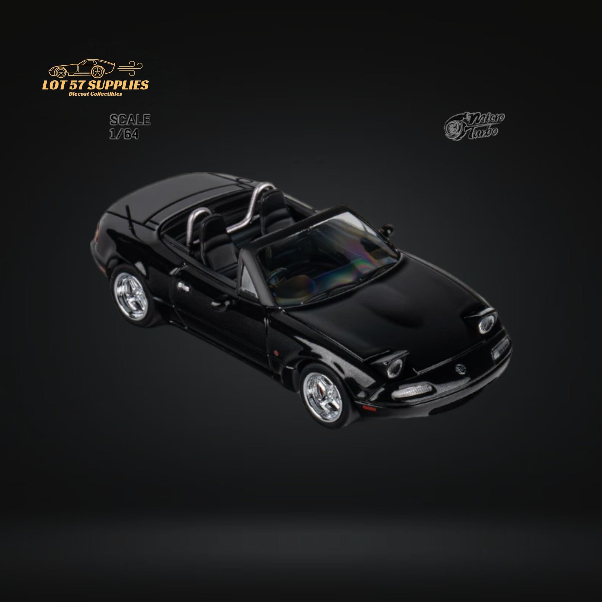 MicroTurbo Eunos Roadster MX-5 Customized Metallic Black 1:64