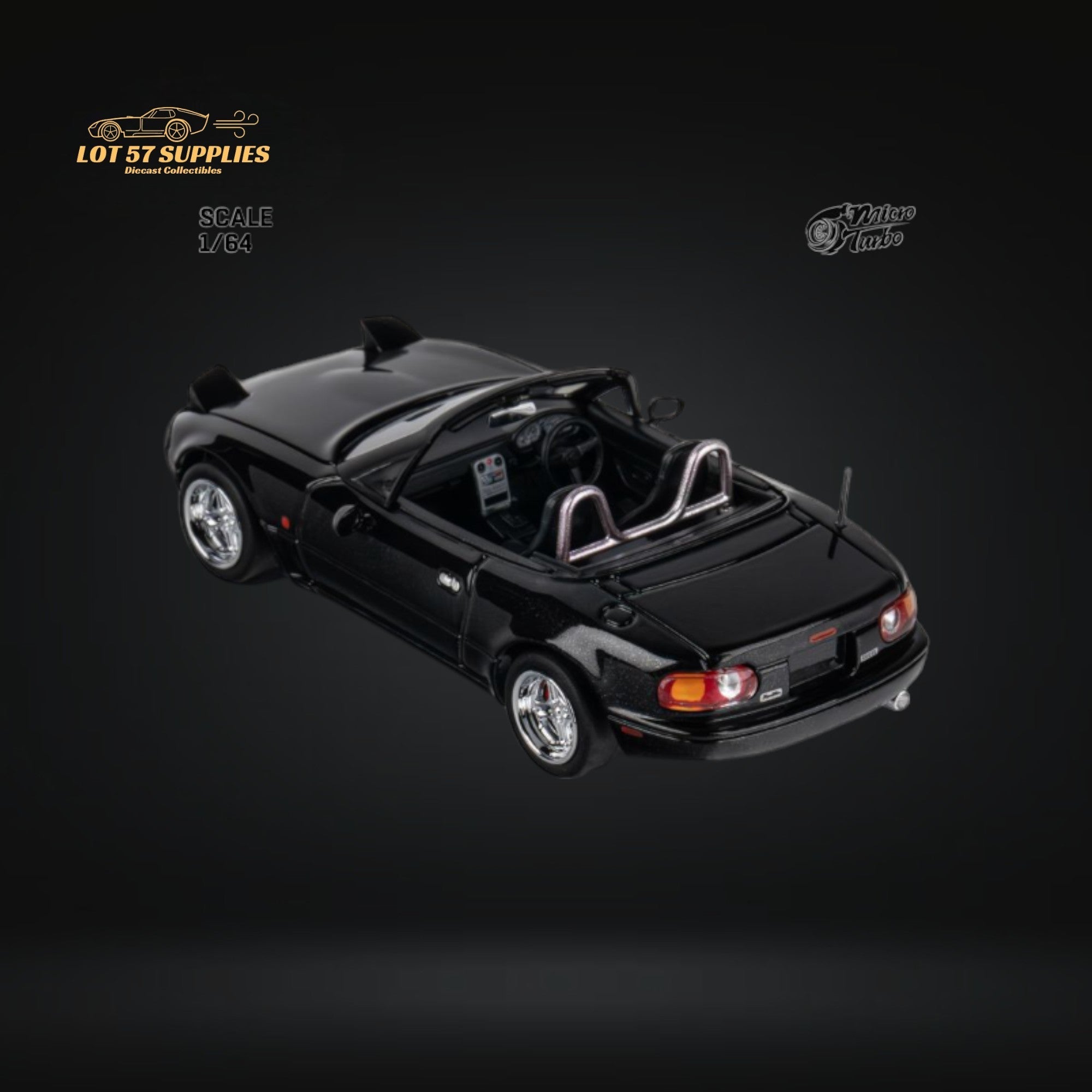 MicroTurbo Eunos Roadster MX-5 Customized Metallic Black 1:64