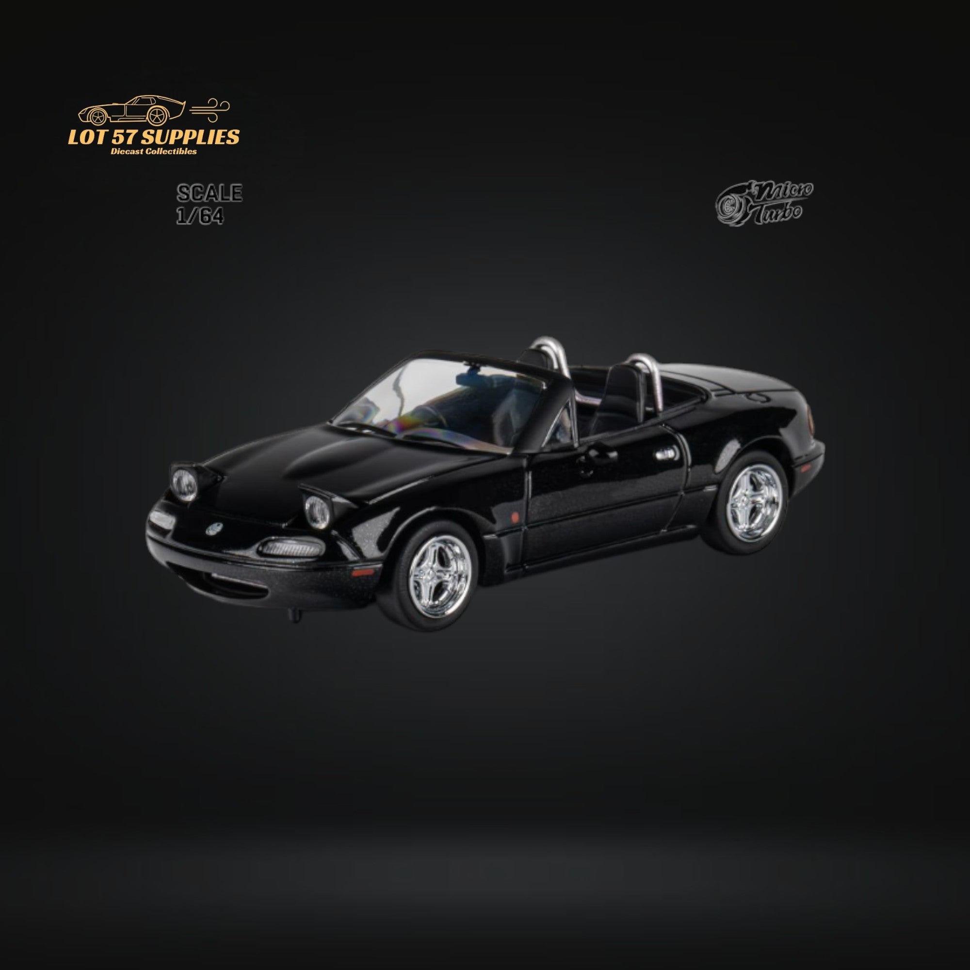 MicroTurbo Eunos Roadster MX-5 Customized Metallic Black 1:64