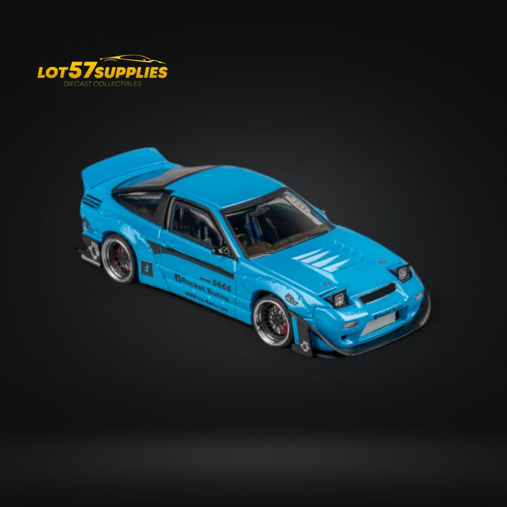 MicroTurbo Nissan 180SX Pandem Rocket Bunny Baby Blue 1:64