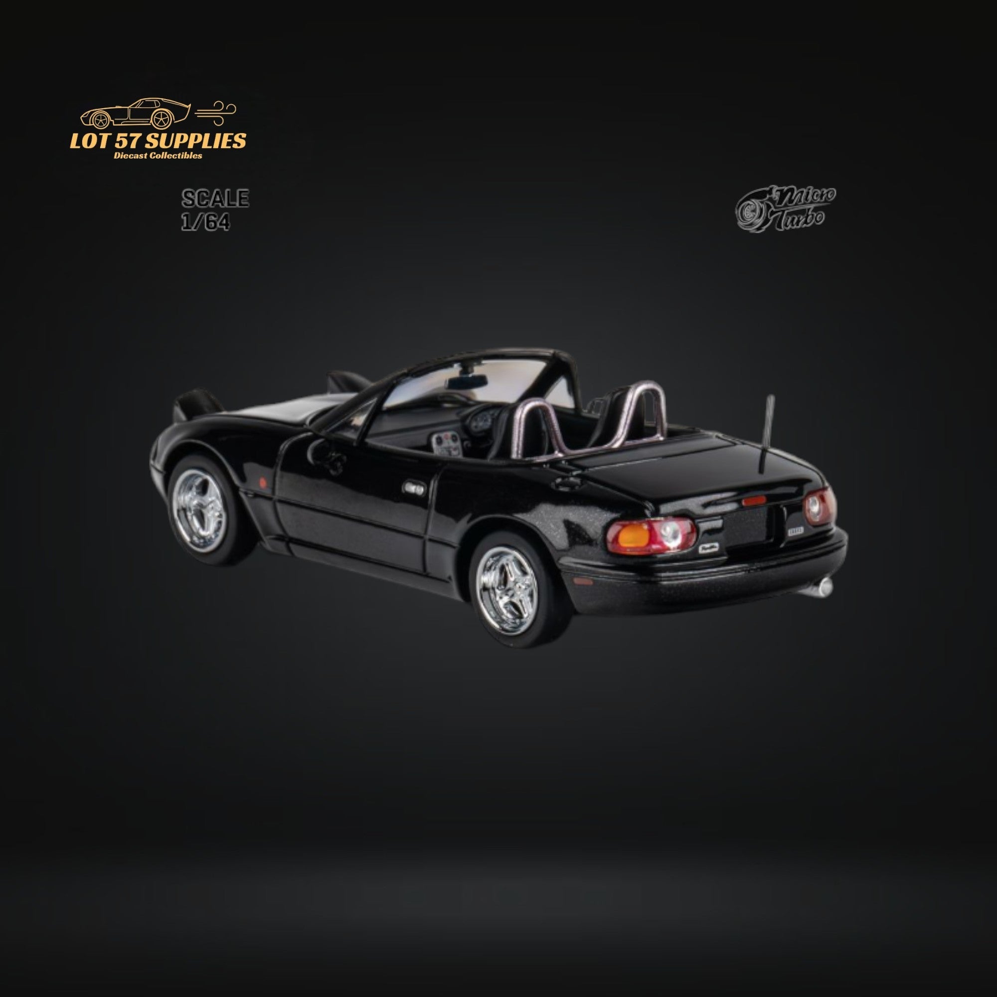 MicroTurbo Eunos Roadster MX-5 Customized Metallic Black 1:64