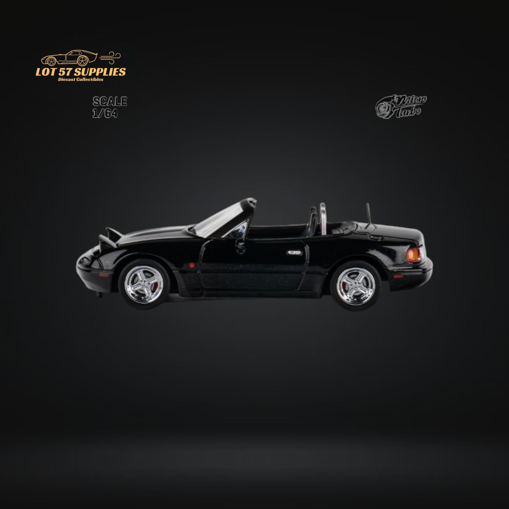 MicroTurbo Eunos Roadster MX-5 Customized Metallic Black 1:64