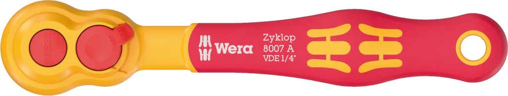 Wera 8007 A VDE Zyklop 1/4" Insulated Ratchet – 1000V Rated (05004866001)