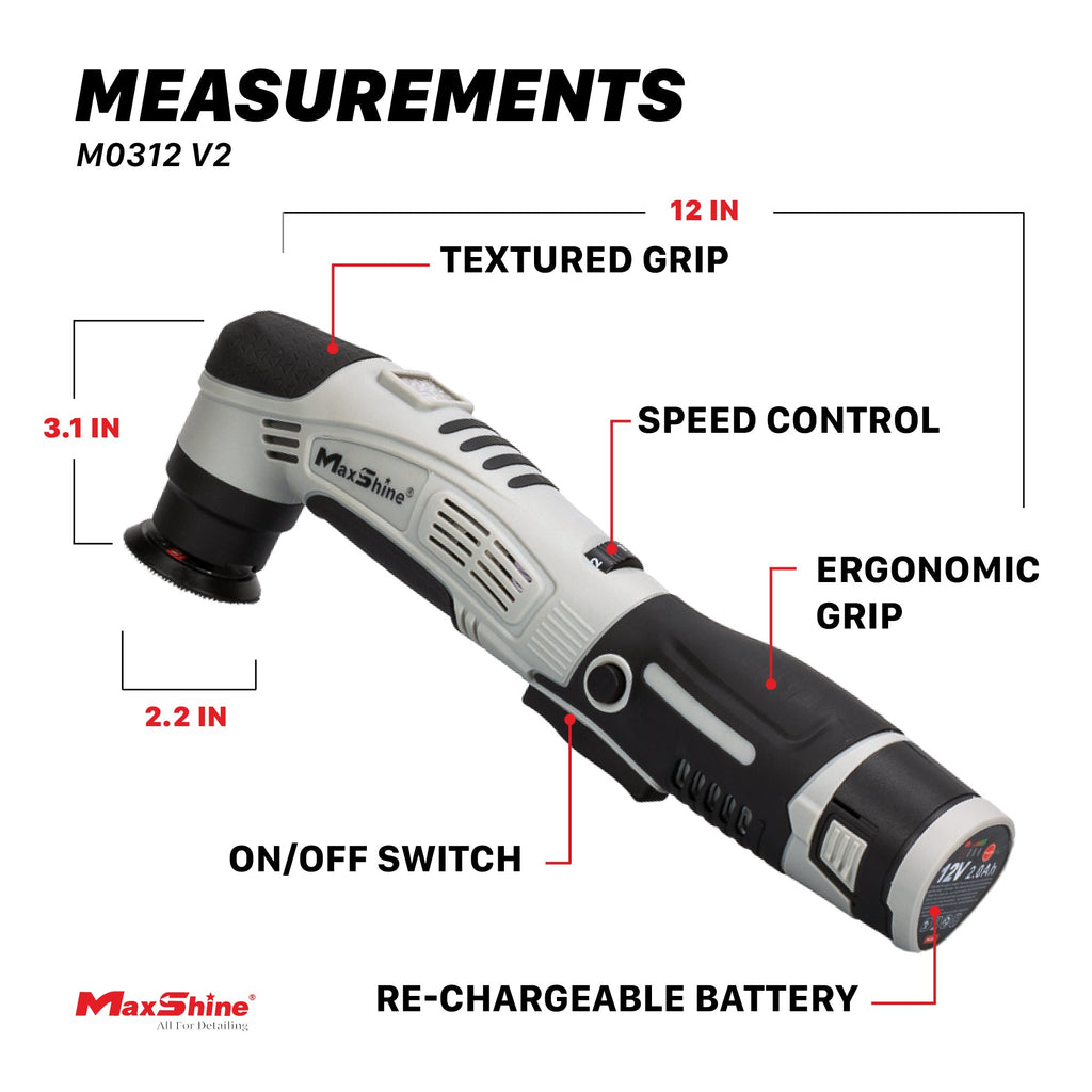 Cordless Dual Action Polisher | M0312 V2 - Cordless Hybrid Rotary & DA