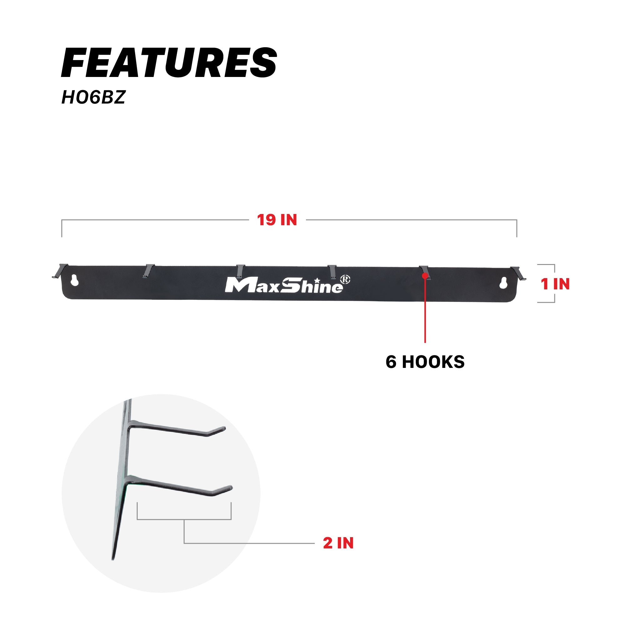Wall Brush Holder | Detailing Brush Hanger - 6 Brushes