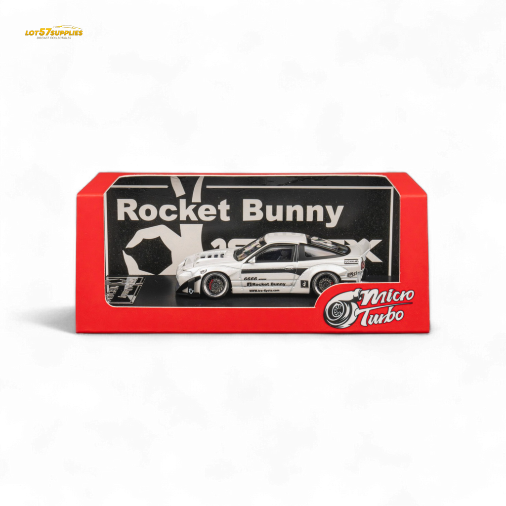MicroTurbo Nissan 180SX Pandem Rocket Bunny White 1:64