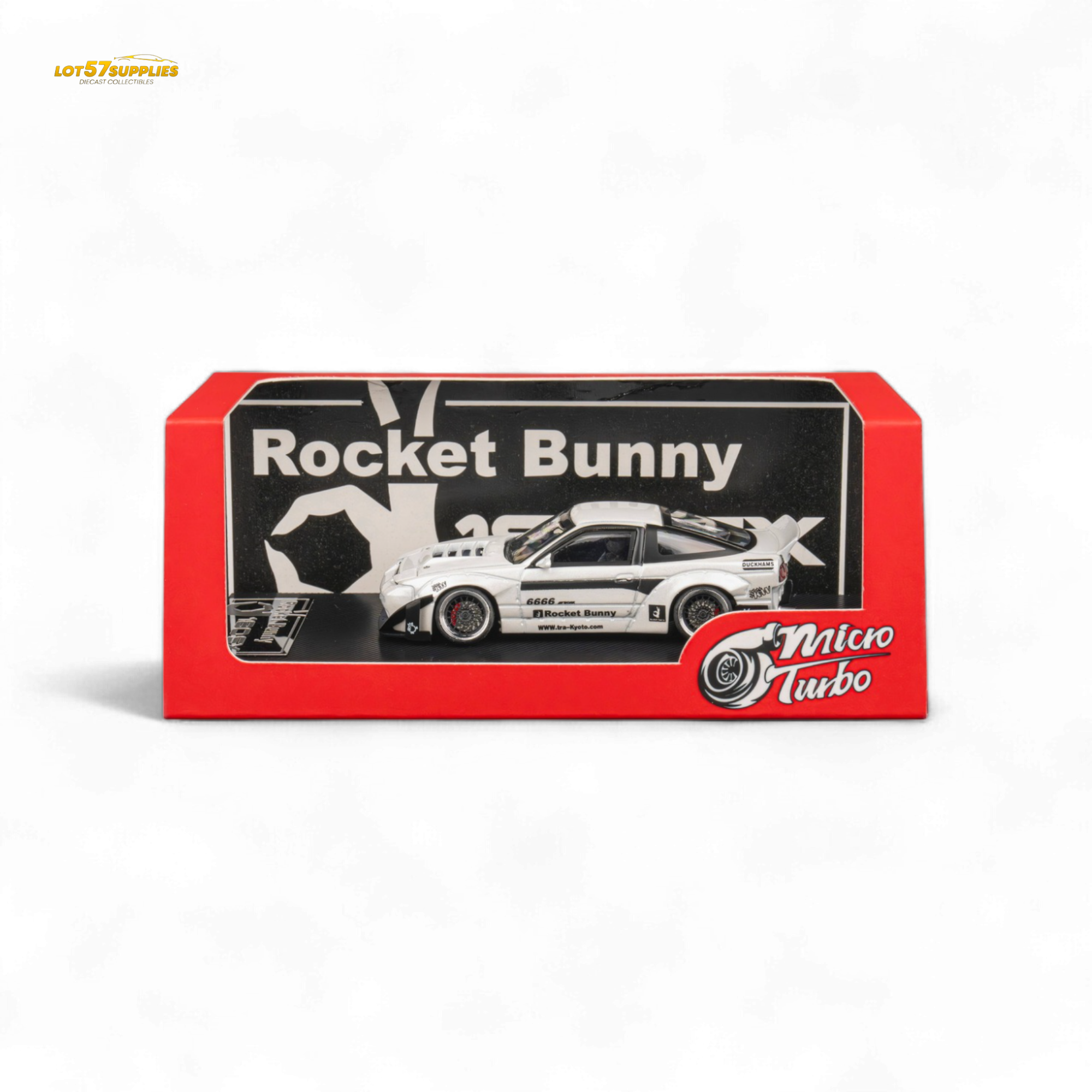 MicroTurbo Nissan 180SX Pandem Rocket Bunny White 1:64