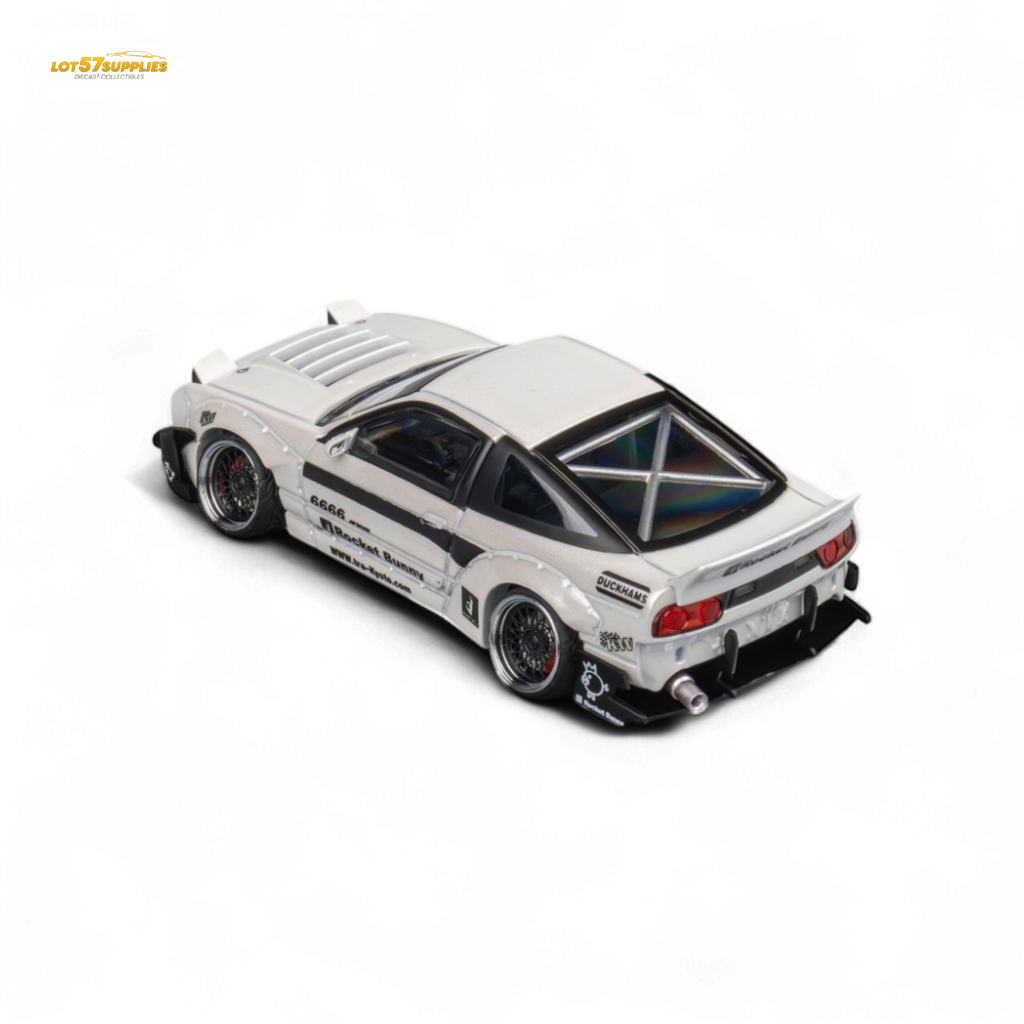 MicroTurbo Nissan 180SX Pandem Rocket Bunny White 1:64