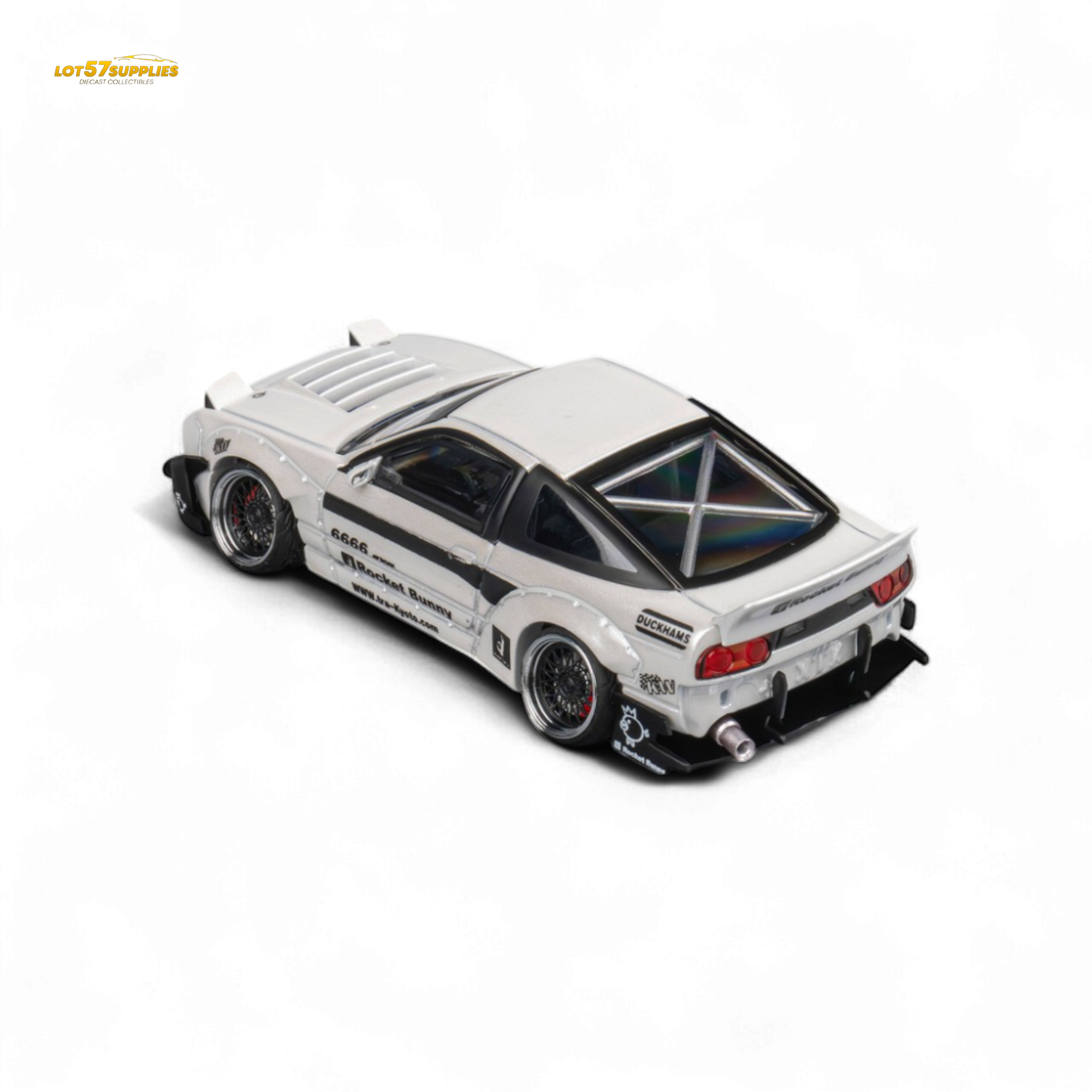 MicroTurbo Nissan 180SX Pandem Rocket Bunny White 1:64