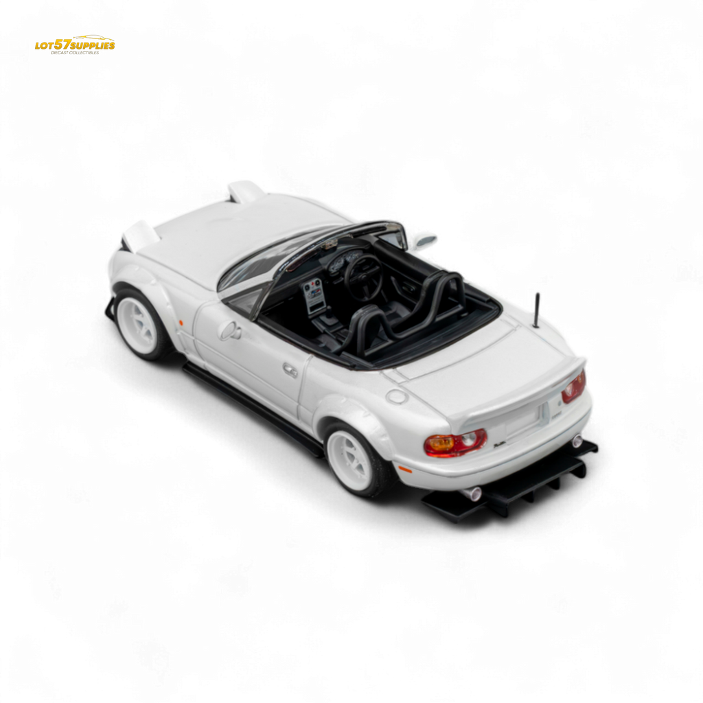 MicroTurbo Custom MX5 Rocket Bunny Metallic White 1:64