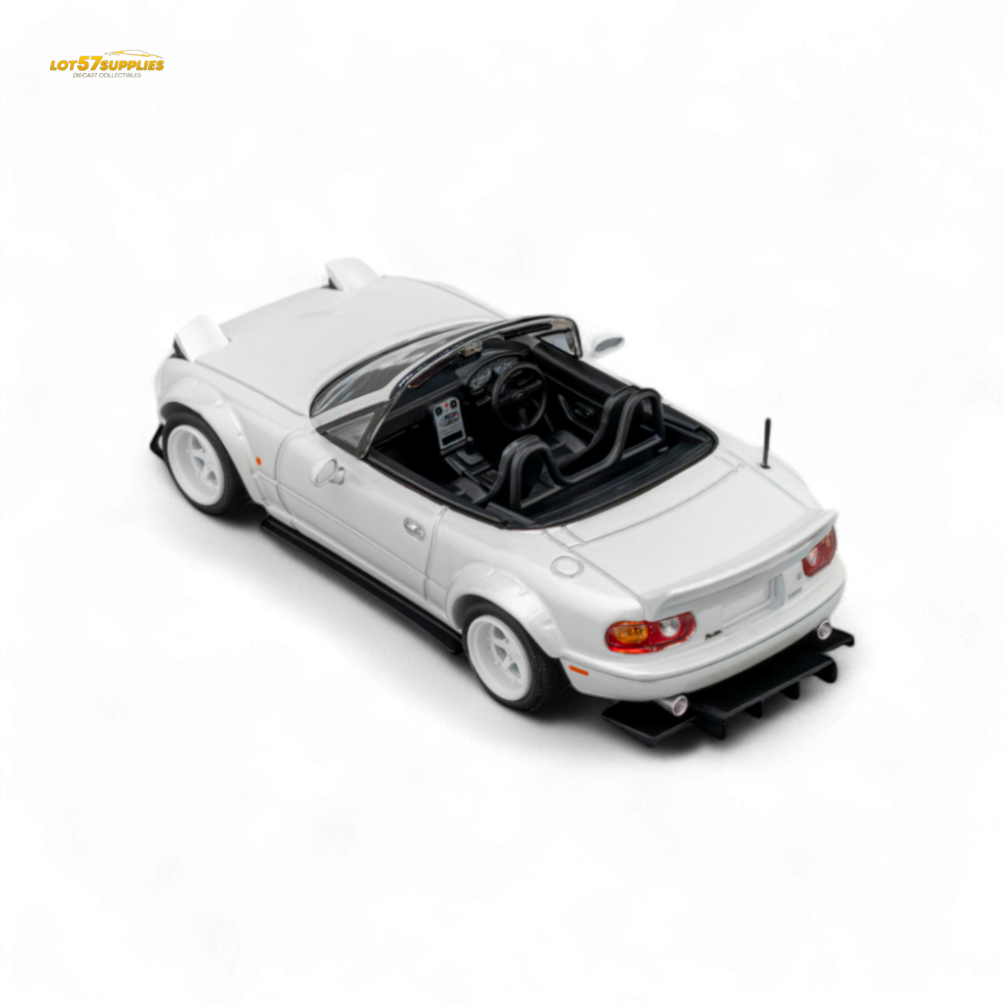 MicroTurbo Custom MX5 Rocket Bunny Metallic White 1:64
