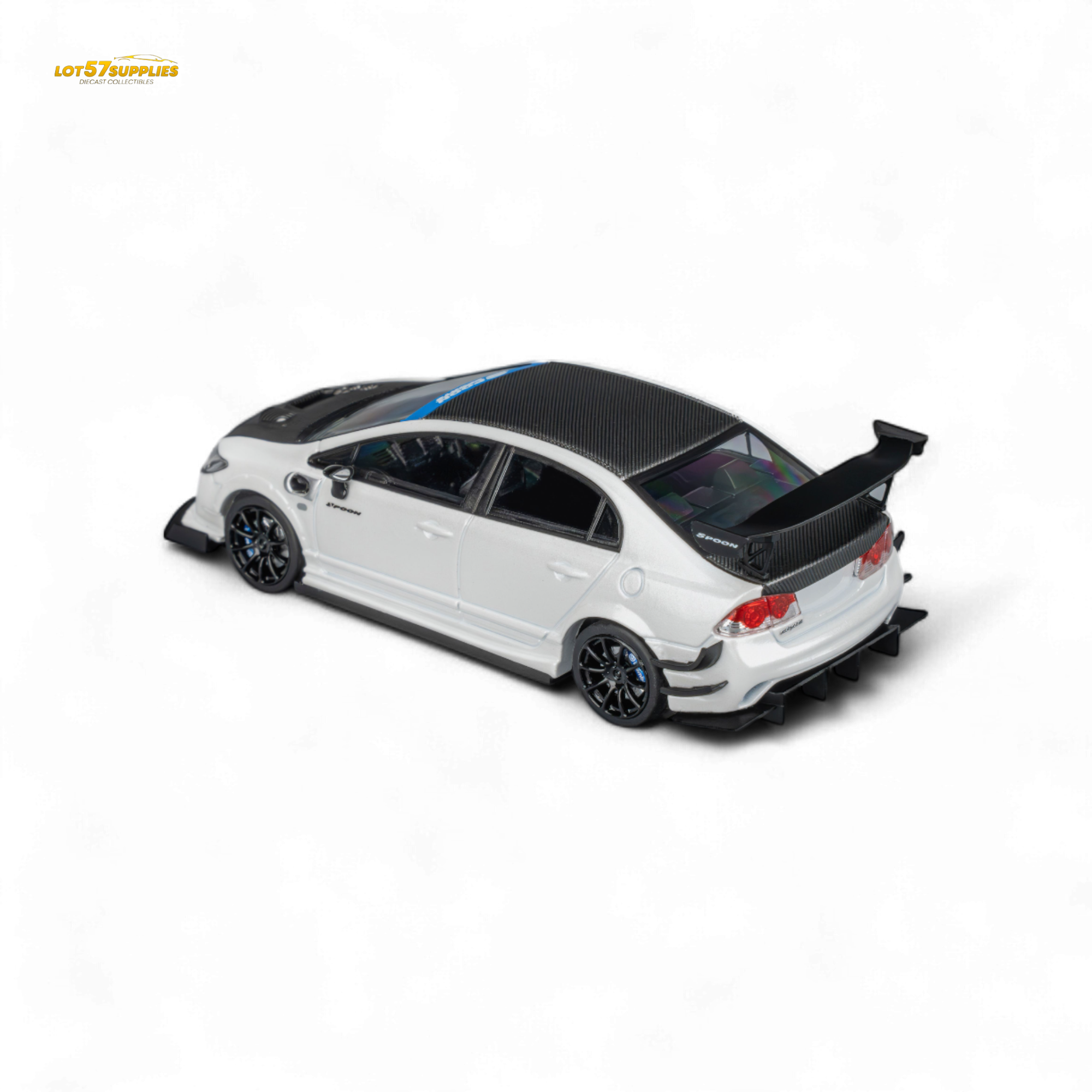 MicroTurbo Honda Civic Type R FD2 Spoon Sports Metallic White 1:64