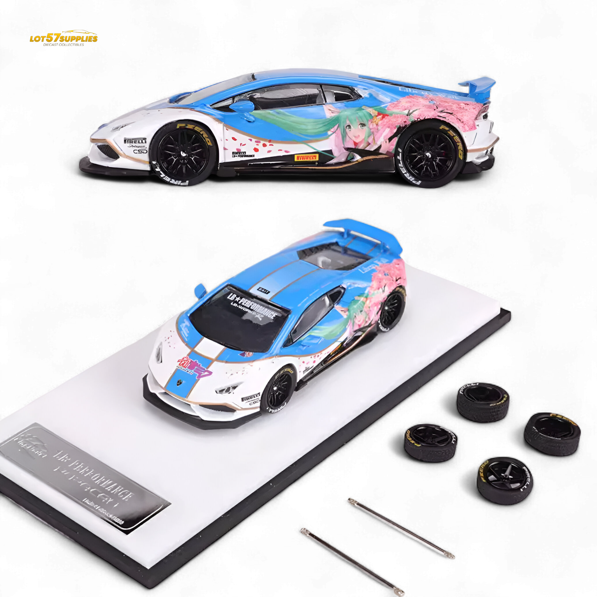 King Model Lamborghini Huracan LP610 Hatsune Blue 1:64