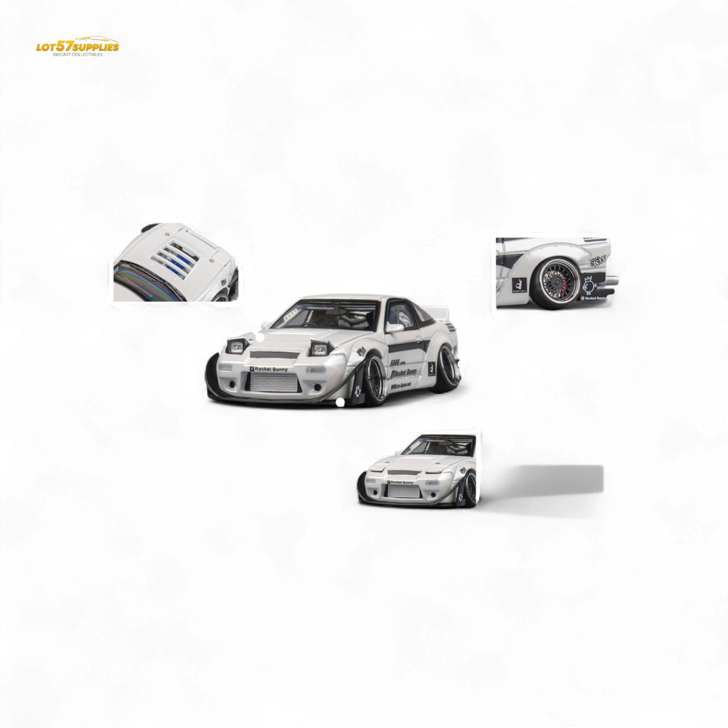 MicroTurbo Nissan 180SX Pandem Rocket Bunny White 1:64