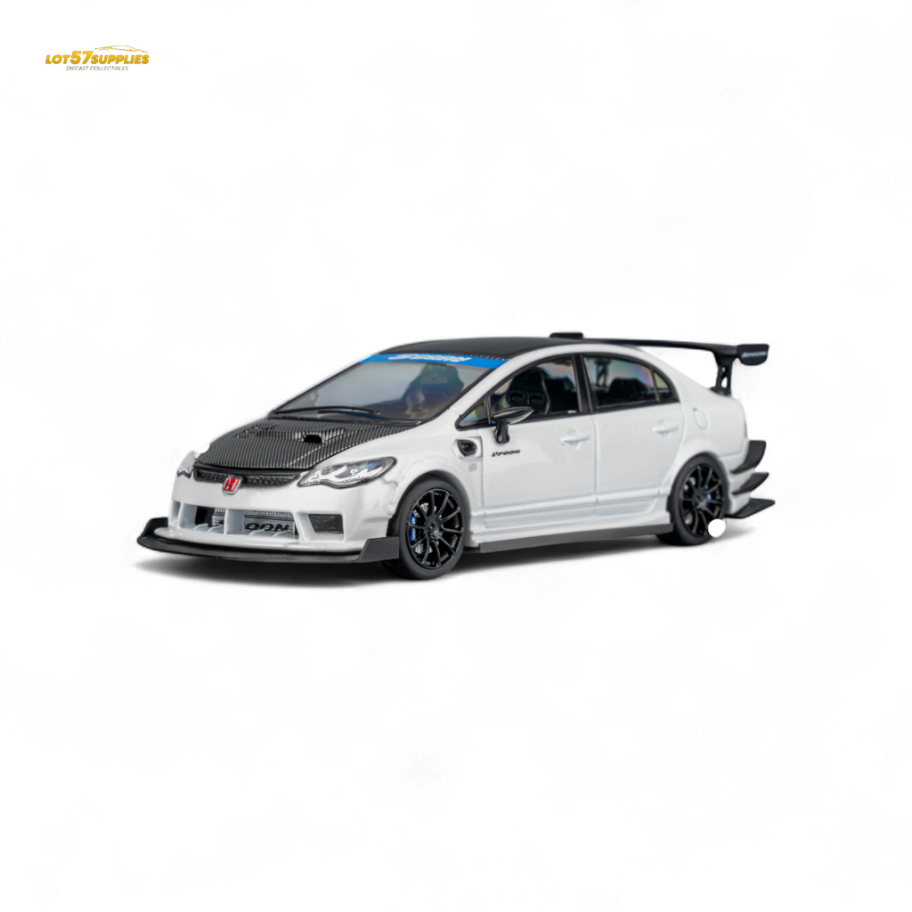MicroTurbo Honda Civic Type R FD2 Spoon Sports Metallic White 1:64