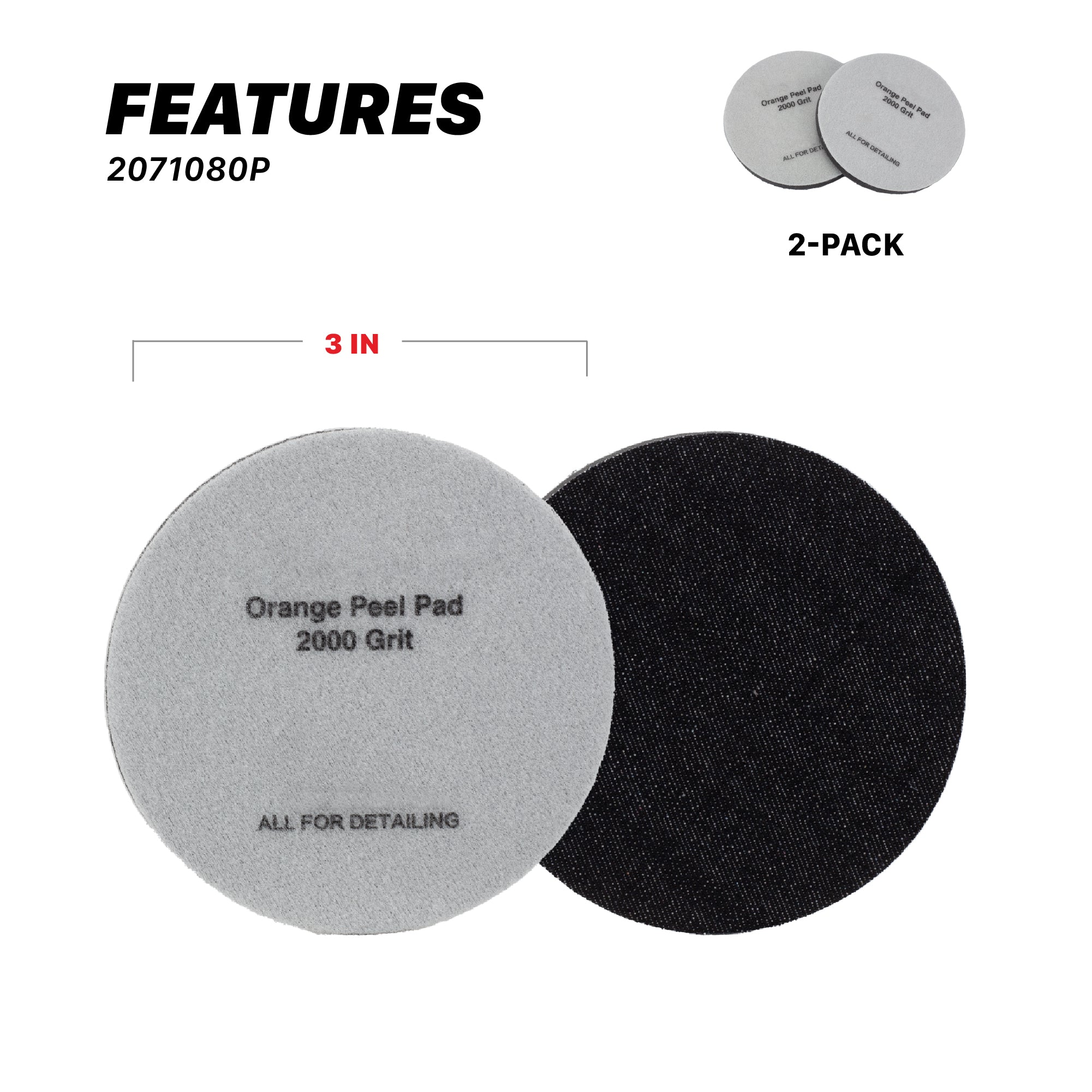 Orange Peel Pads - 2000, 3000 Grit (2 Pack)