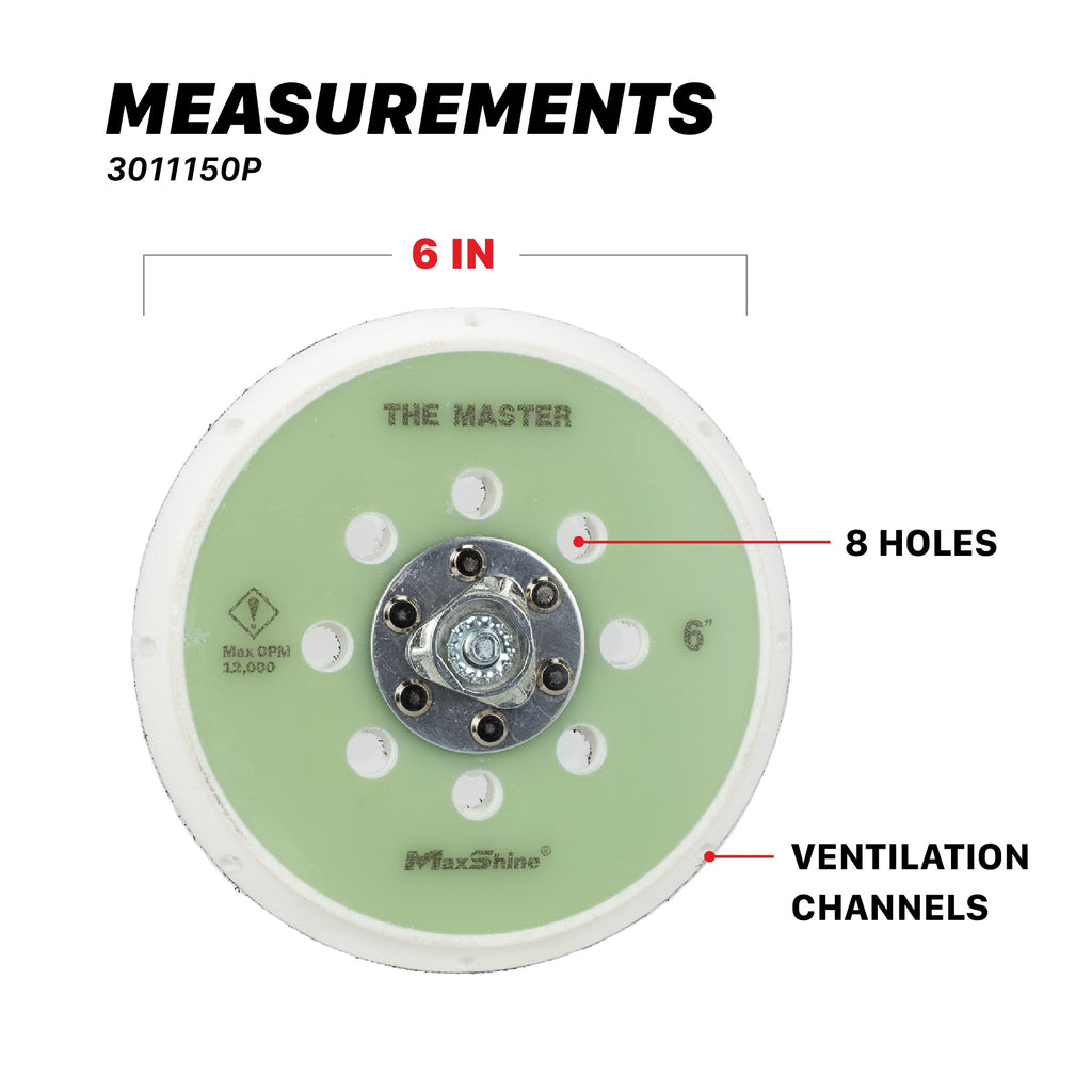 6 inch DA Backing Plates | Pro Series Dual Action Backing Plates - M15 Pro, M21 Pro