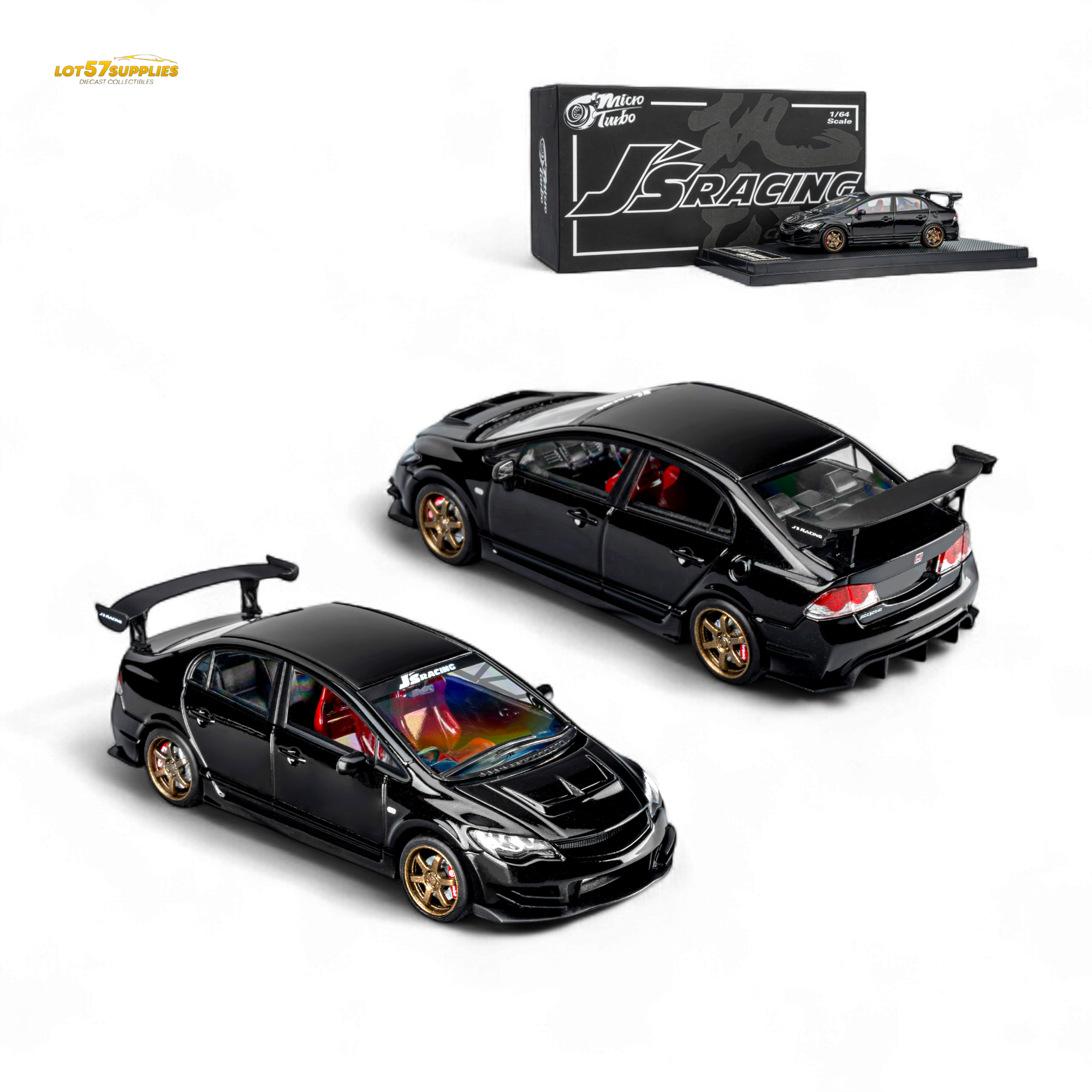 MicroTurbo FD2 J'S Racing Metallic Black 1:64