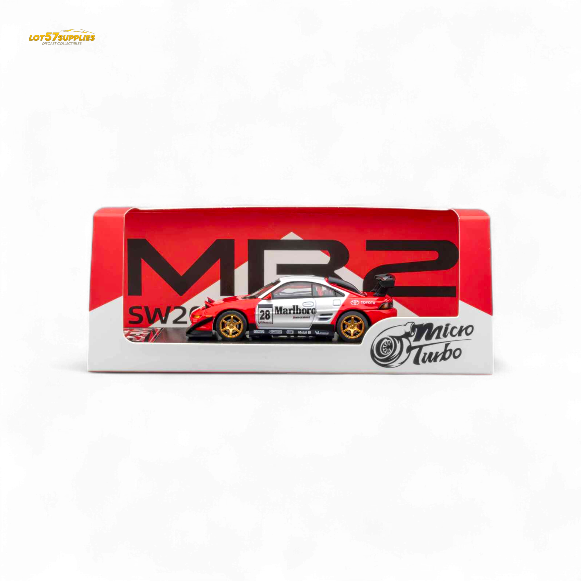 (Pre-Order) MicroTurbo Toyota MR2 Red & White Racing Livery 1:64
