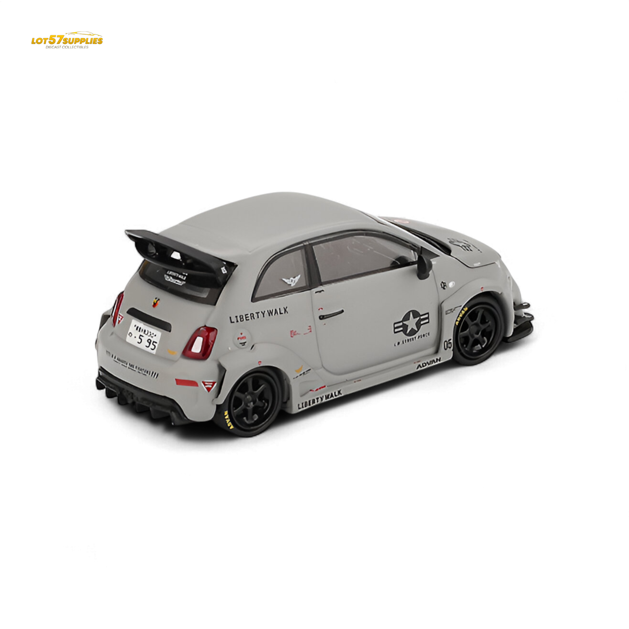 Mini GT Abarth 595 LB-WORKS x Abas Works Grey 1:64