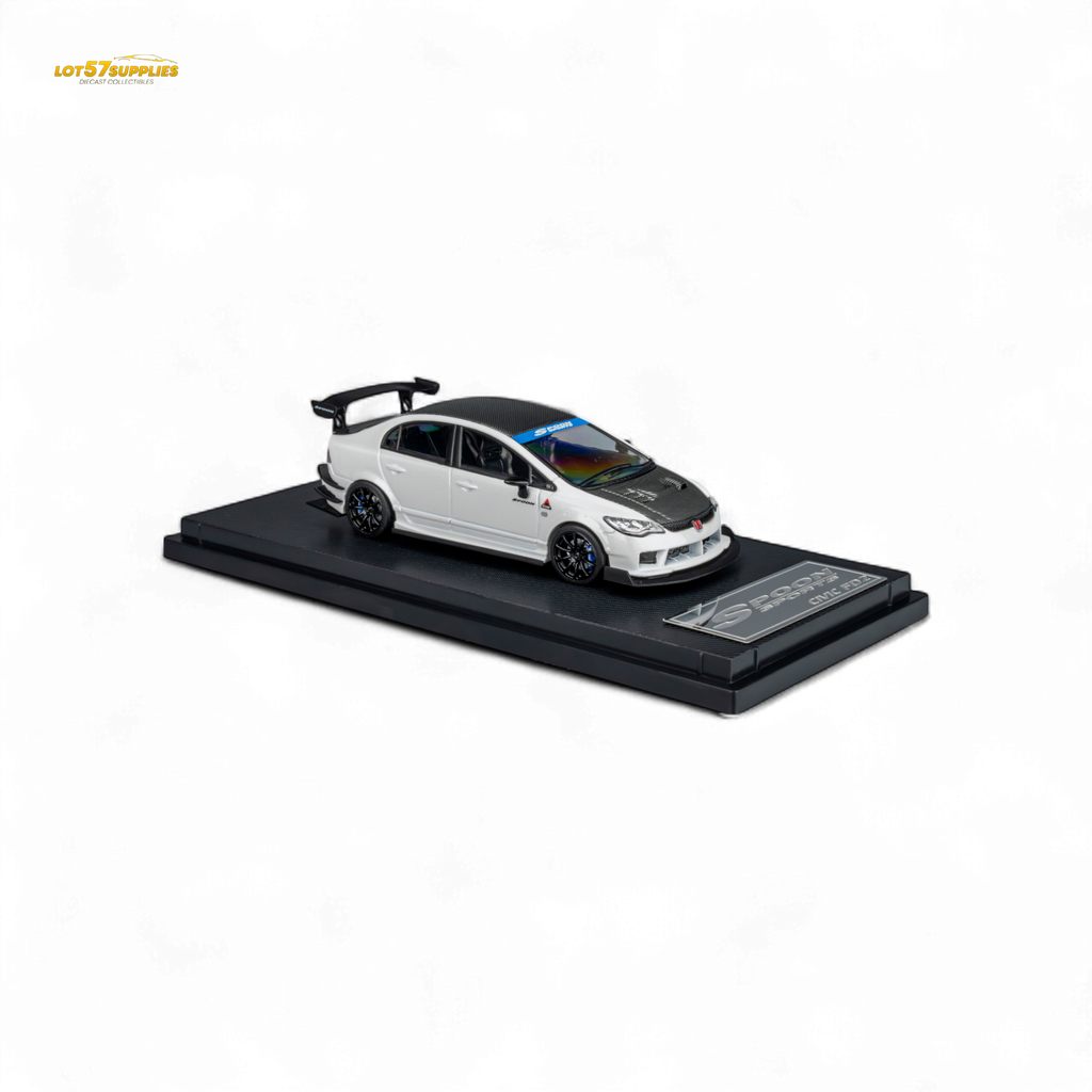 MicroTurbo Honda Civic Type R FD2 Spoon Sports Metallic White 1:64