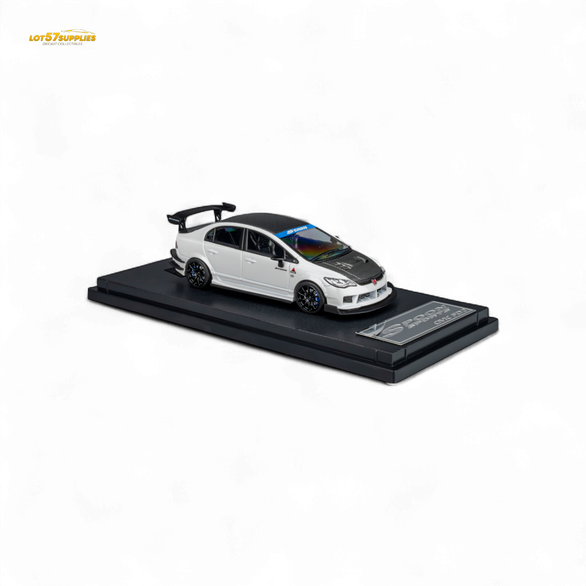 MicroTurbo Honda Civic Type R FD2 Spoon Sports Metallic White 1:64