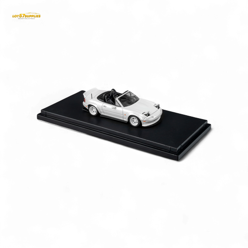 MicroTurbo Custom MX5 Rocket Bunny Metallic White 1:64