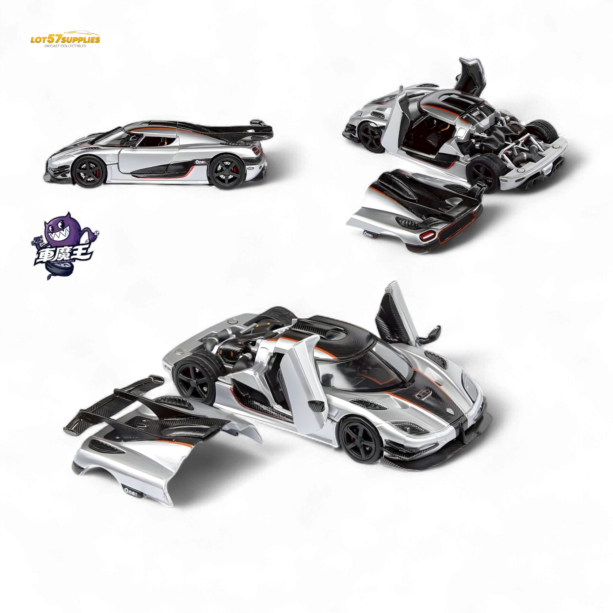 DEMON KING Agera ONE:1 Silver 1:64