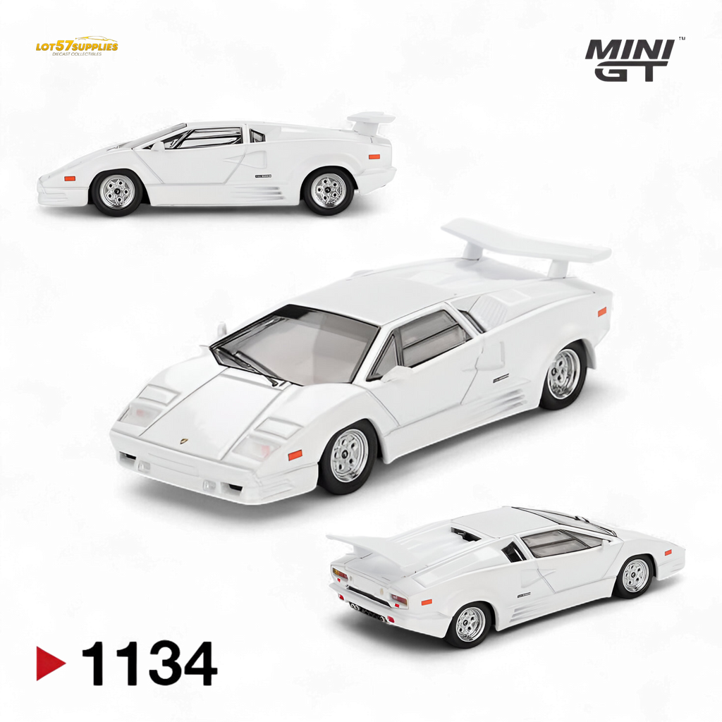 Mini GT Lamborghini Countach 25th Anniversary White 1:64
