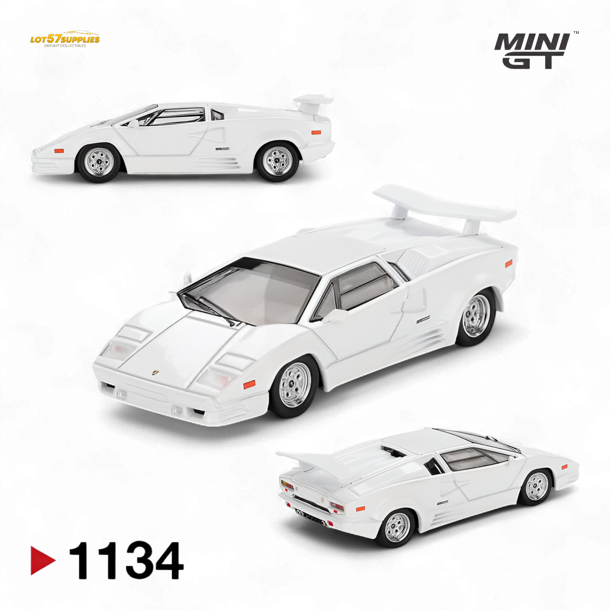 Mini GT Lamborghini Countach 25th Anniversary White 1:64