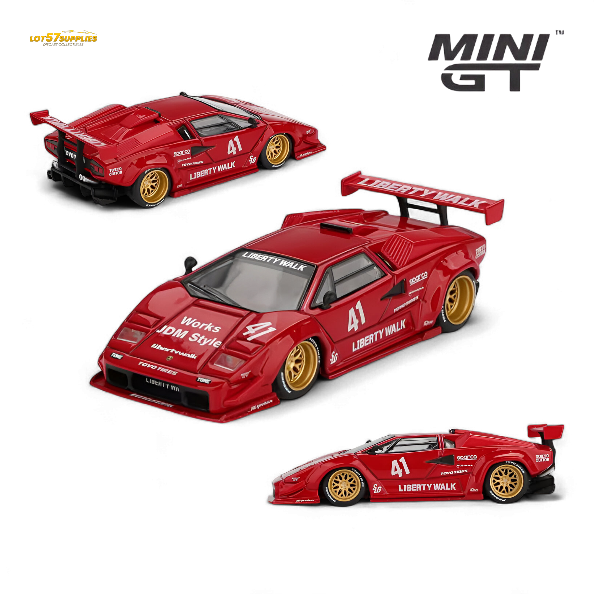 Mini GT Lamborghini Countach LB-WORKS Red 1:64
