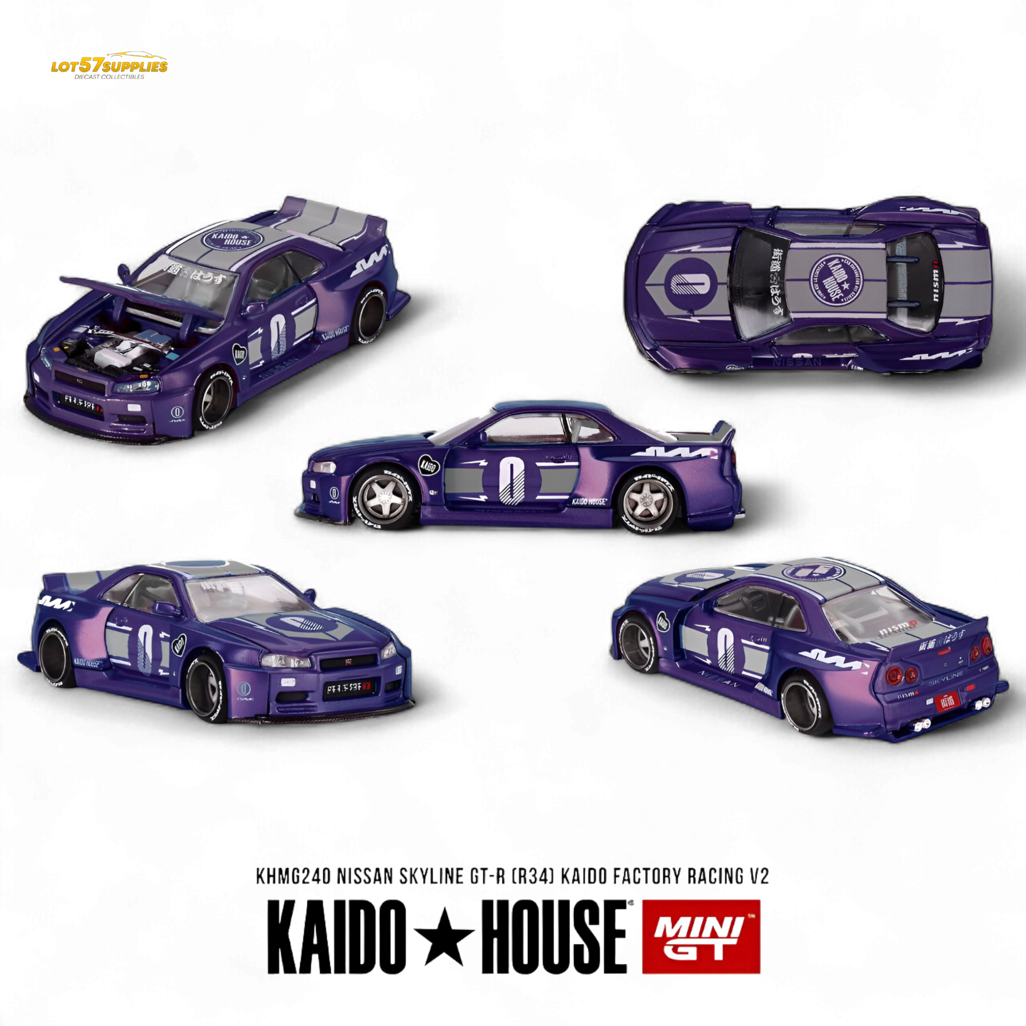 (Pre-Order) KAIDO Nissan Skyline GT-R R34 Racing Factory V2 1:64
