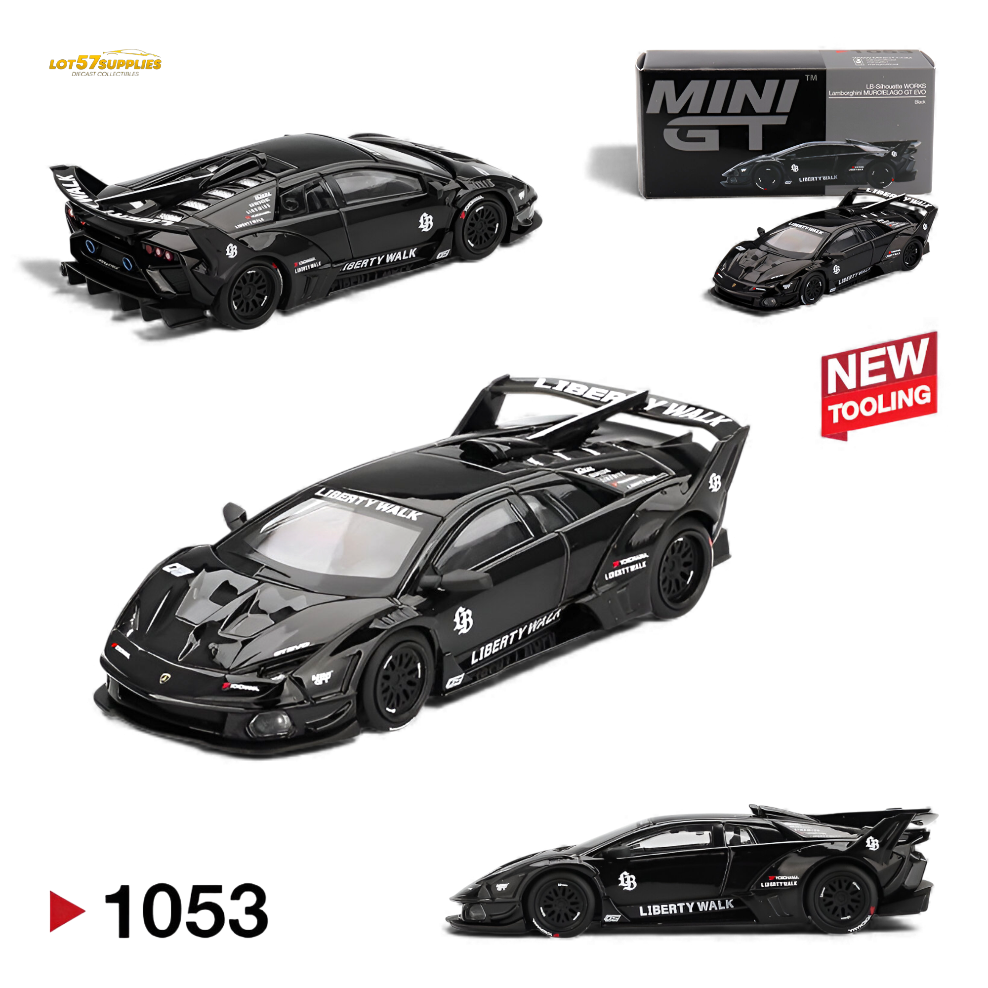 Mini GT Lamborghini Murcielago GT Evo Black 1:64