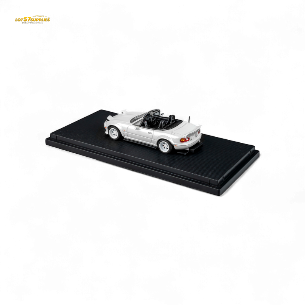 MicroTurbo Custom MX5 Rocket Bunny Metallic White 1:64