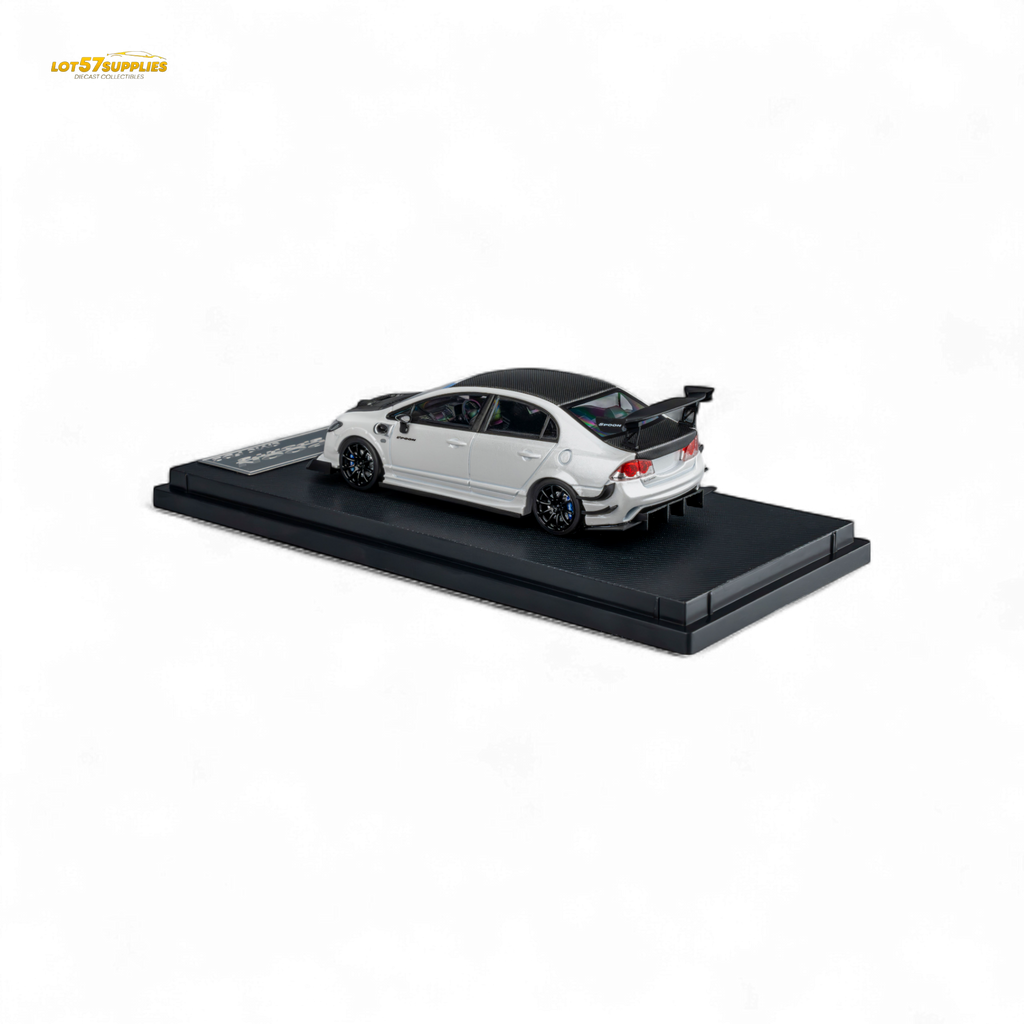 MicroTurbo Honda Civic Type R FD2 Spoon Sports Metallic White 1:64