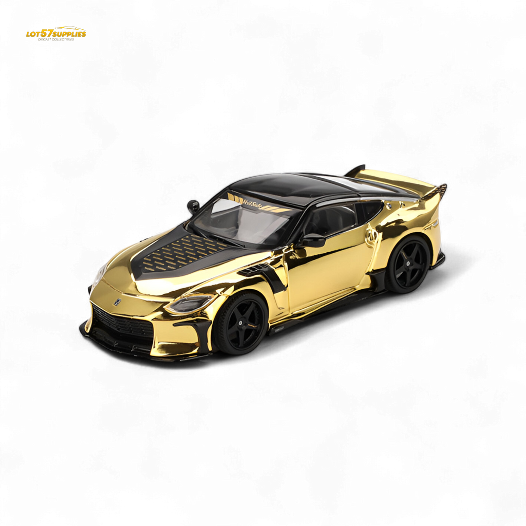 Mini GT Nissan Z VeilSide FZ400 Gold Chrome LHD 1:64