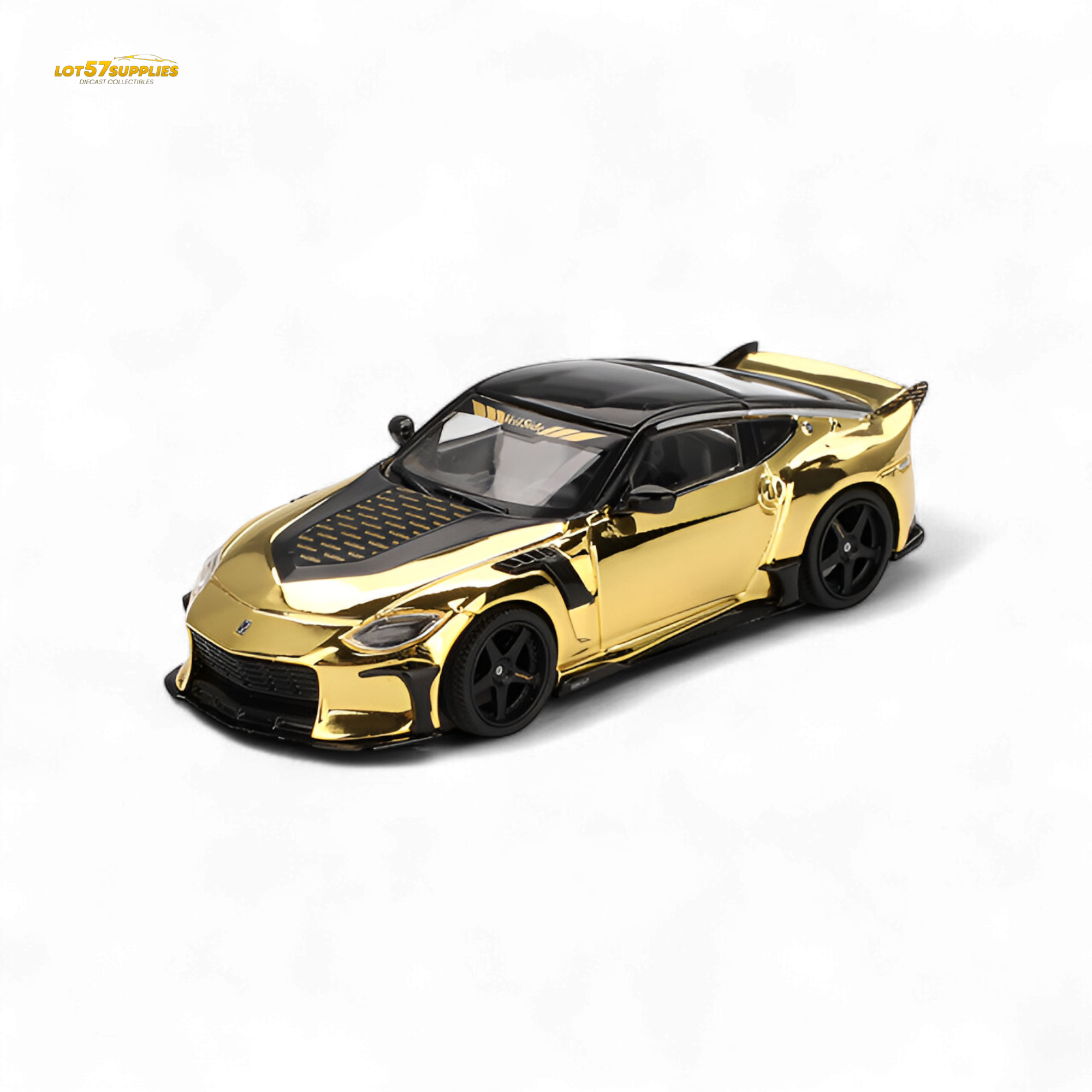 Mini GT Nissan Z VeilSide FZ400 Gold Chrome LHD 1:64