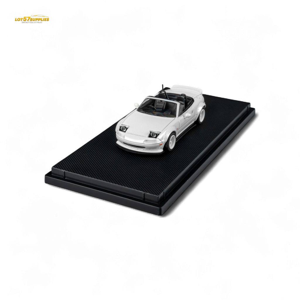 MicroTurbo Custom MX5 Rocket Bunny Metallic White 1:64
