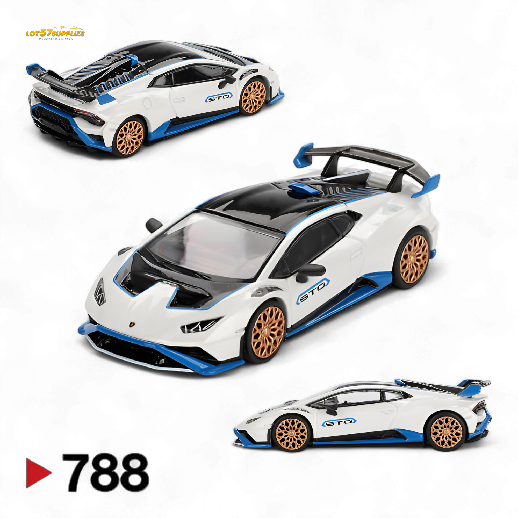 Mini GT Lamborghini Huracán STO Bianco Asopo 1:64