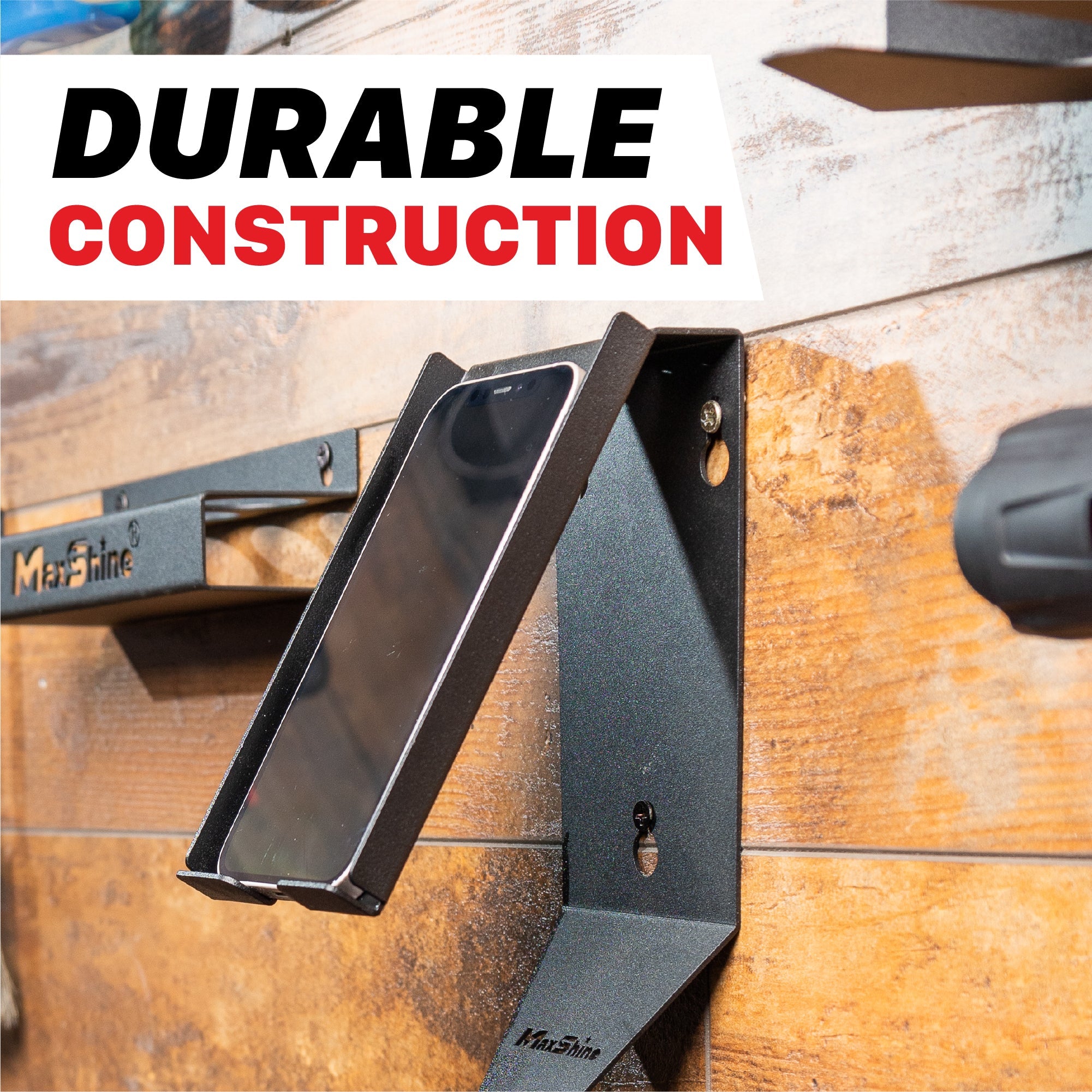 Wall Mount Phone Holder and Headphone Rack