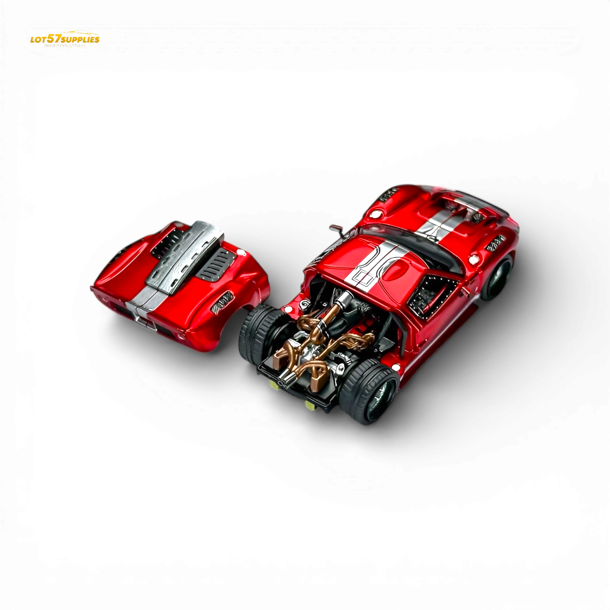 Rhino Model Ford GT40 Transparent Red 1:64
