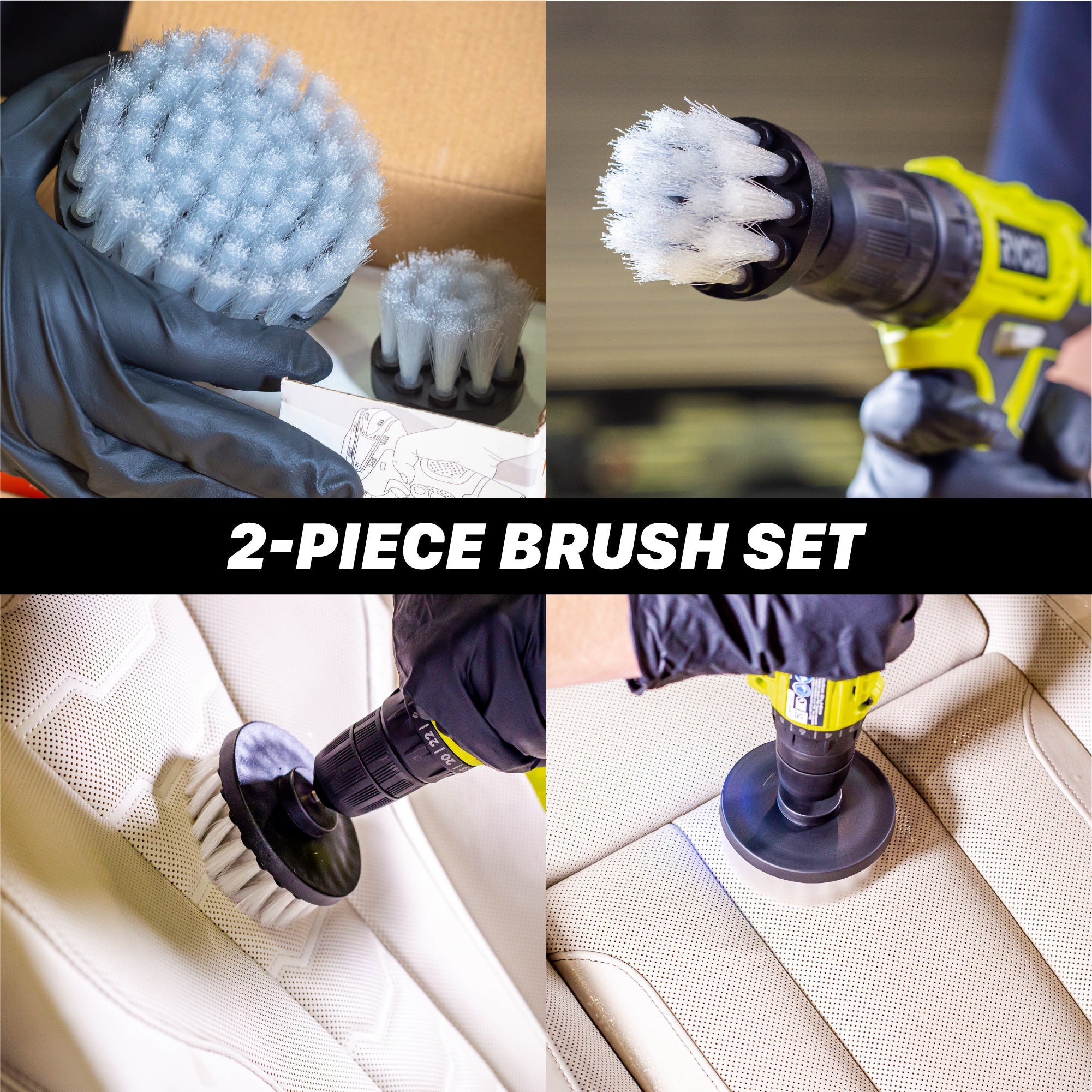 Soft Leather & Fabric Drill Brush Set