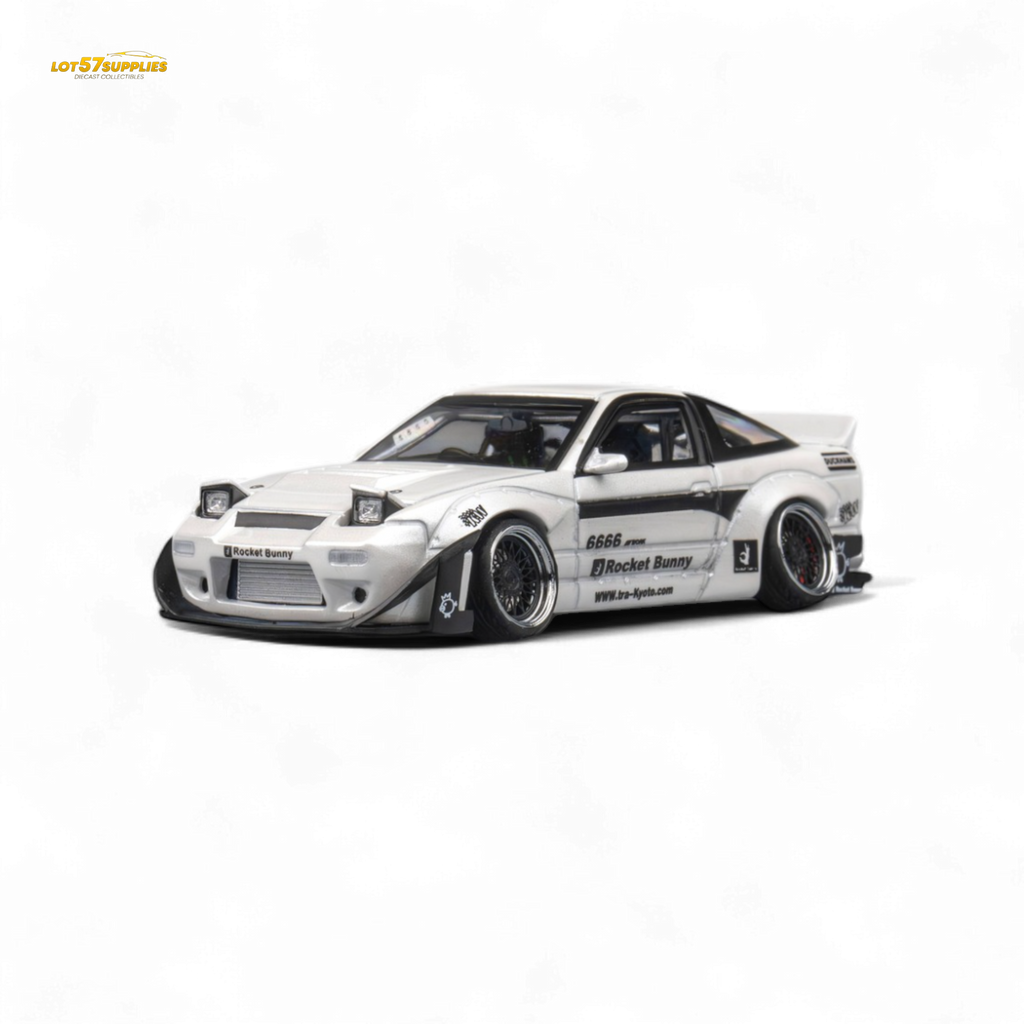 MicroTurbo Nissan 180SX Pandem Rocket Bunny White 1:64