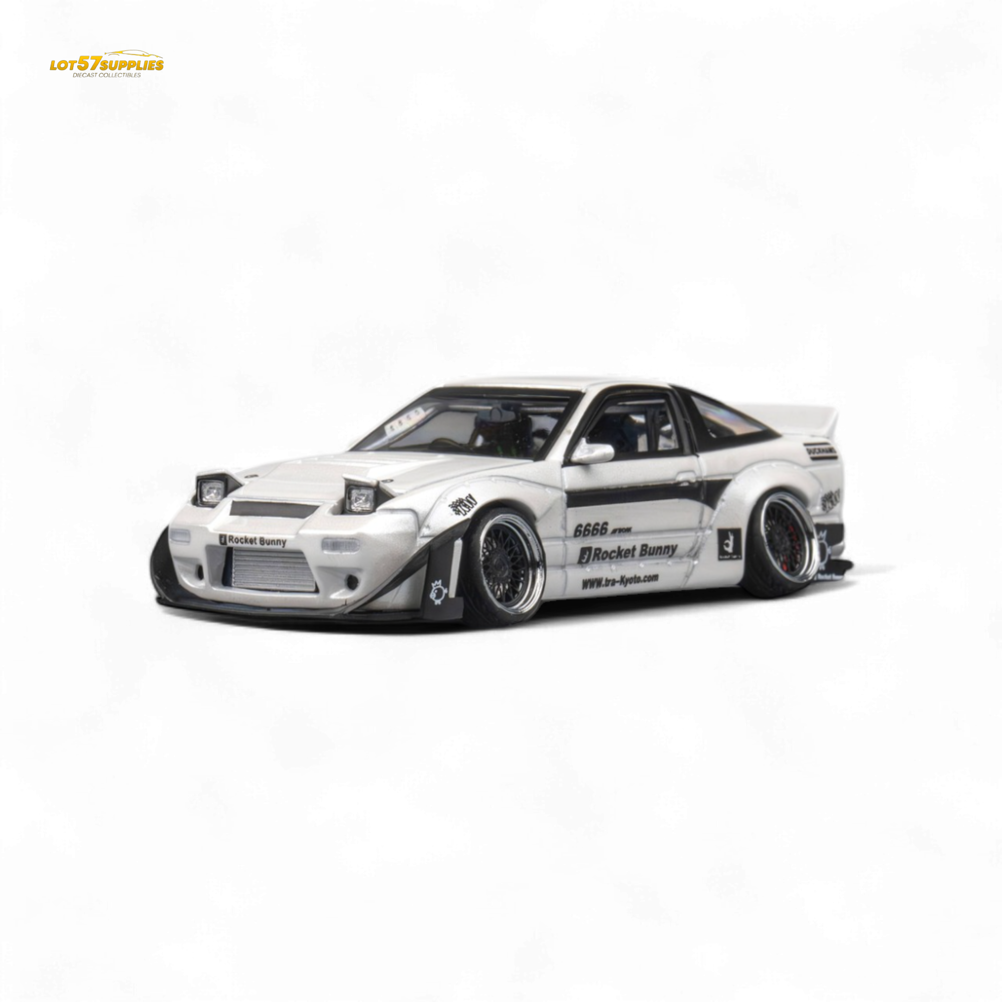 MicroTurbo Nissan 180SX Pandem Rocket Bunny White 1:64