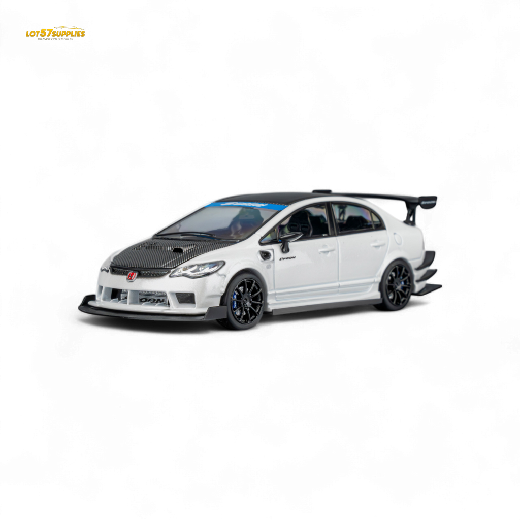 MicroTurbo Honda Civic Type R FD2 Spoon Sports Metallic White 1:64