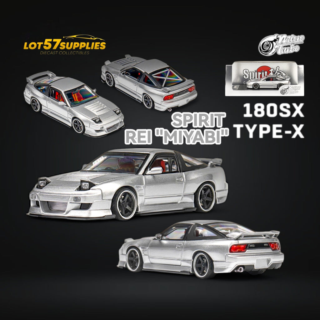 MicroTurbo Nissan 180SX Miyabi Metallic Silver 1:64