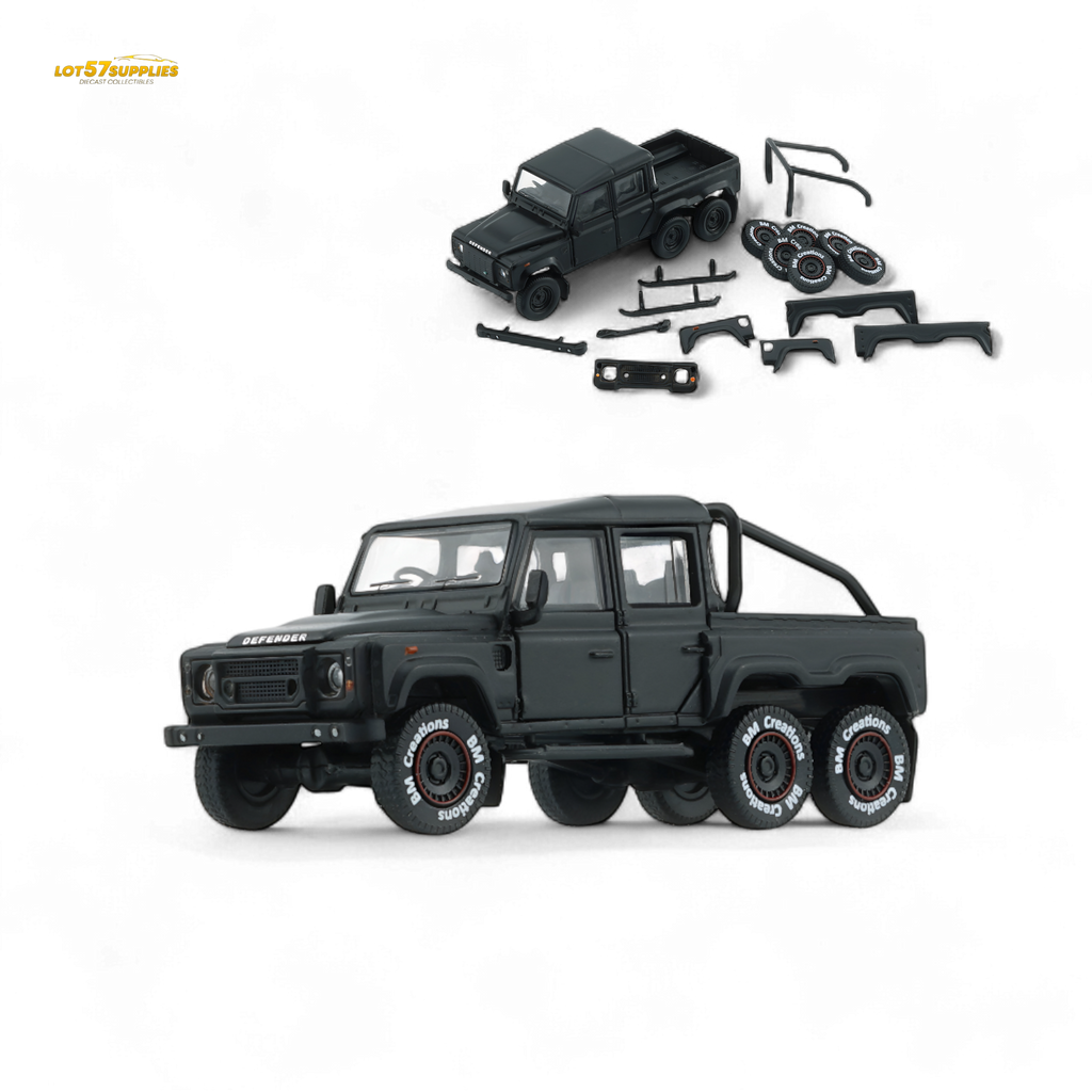 BM Creations Land Rover Defender 110 6x6 Matte Blk RHD 1:64